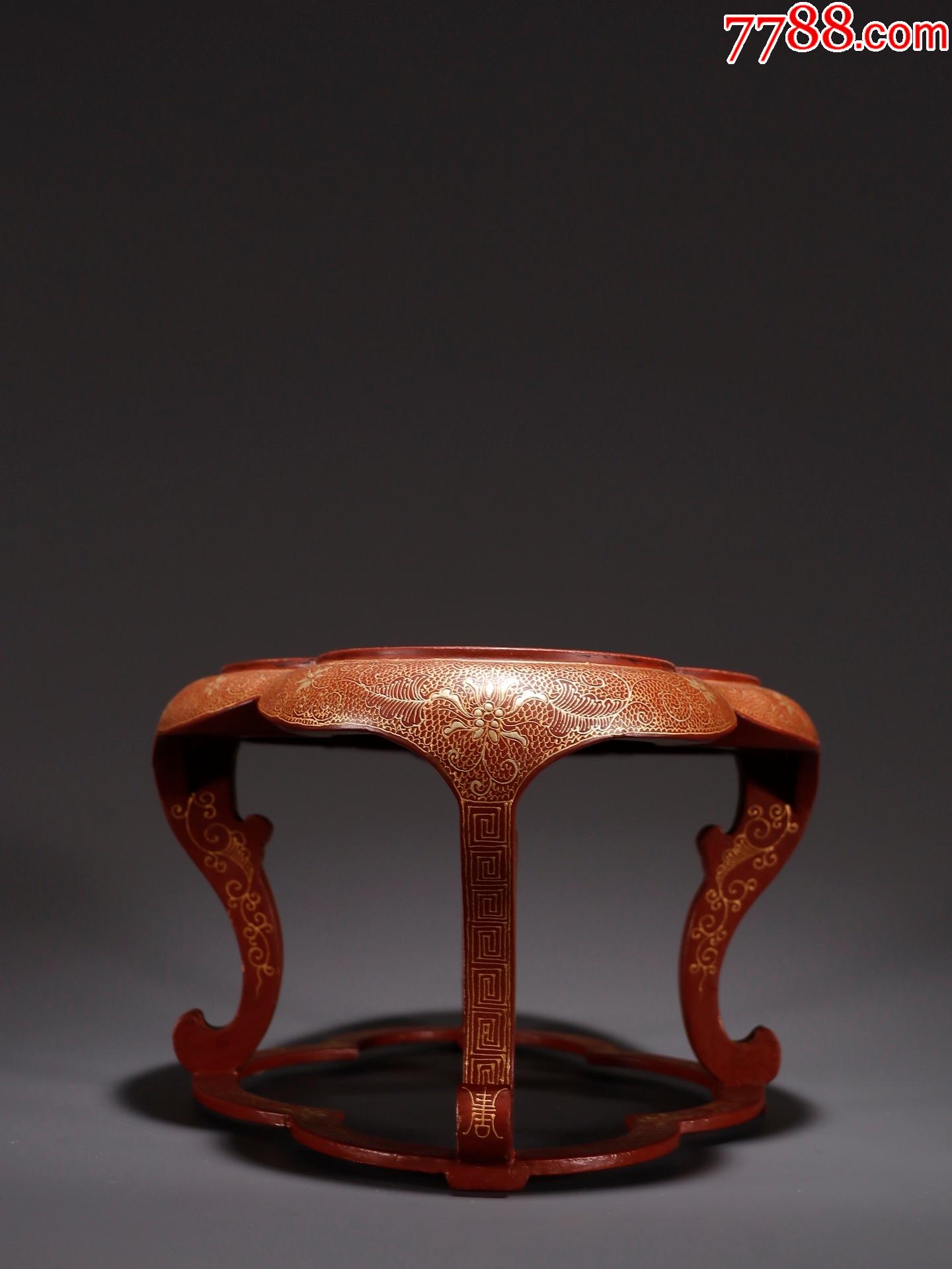 剔红漆器描金荣华富贵案几