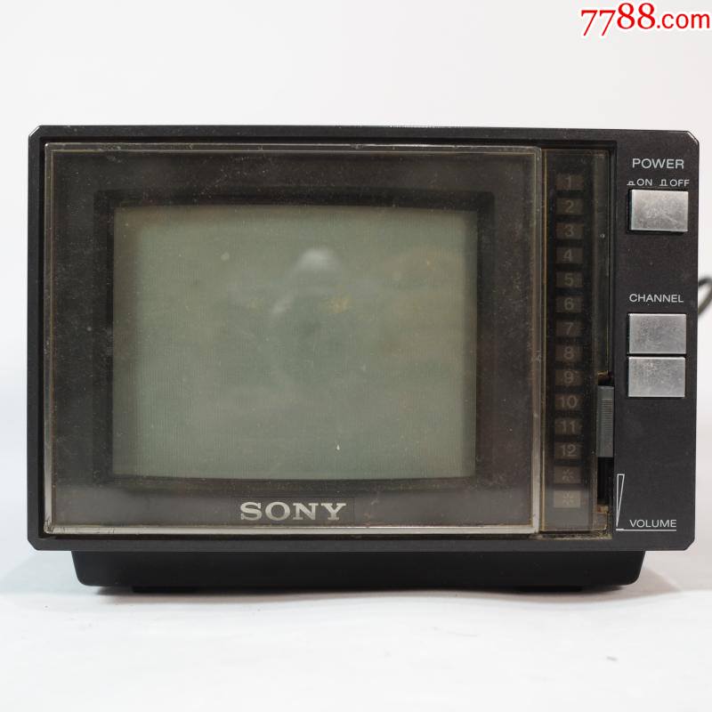 日本古董老物件摆件怀旧1980年代索尼sony迷你袖珍小电视机民俗