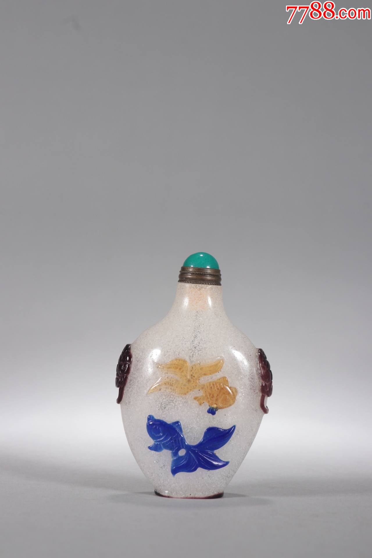 老琉璃年年有余鼻烟壶