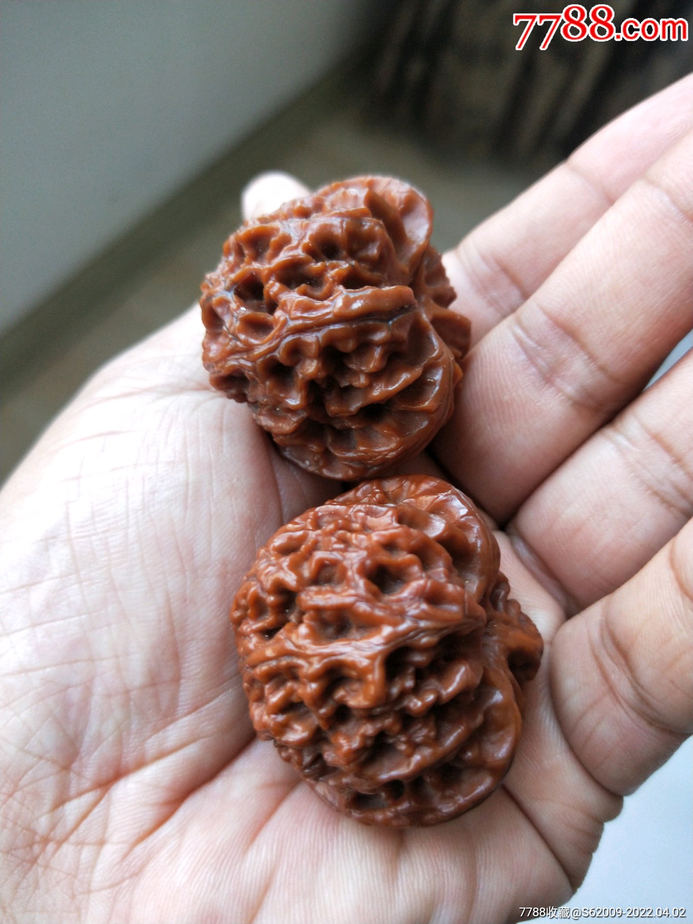 民国全品苹果圆形文玩老核桃一对