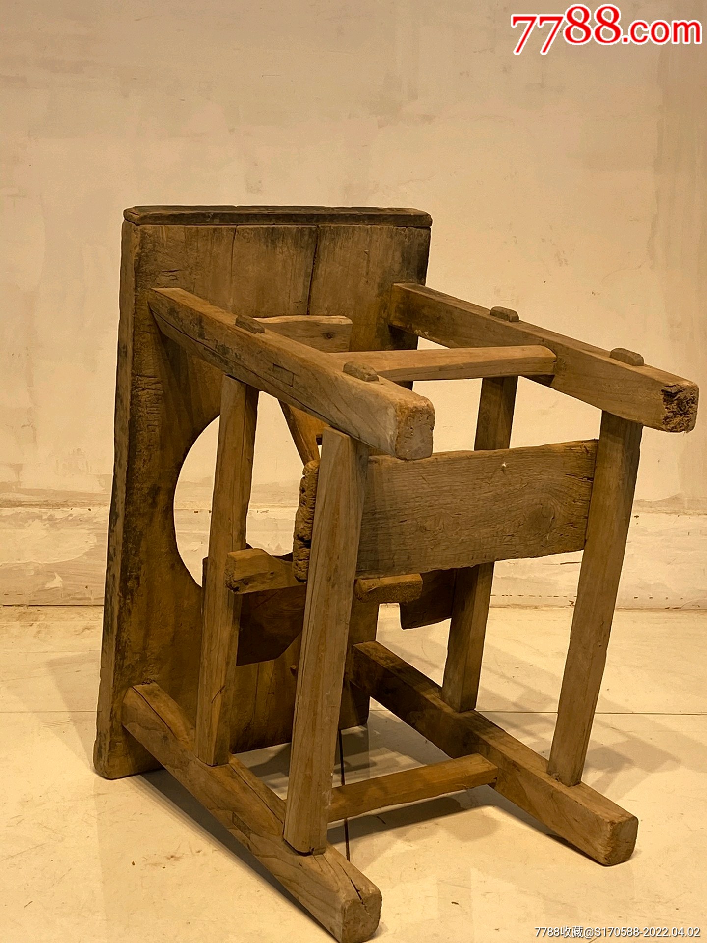 清代宝宝安全座椅包浆厚重古朴自然民俗精品