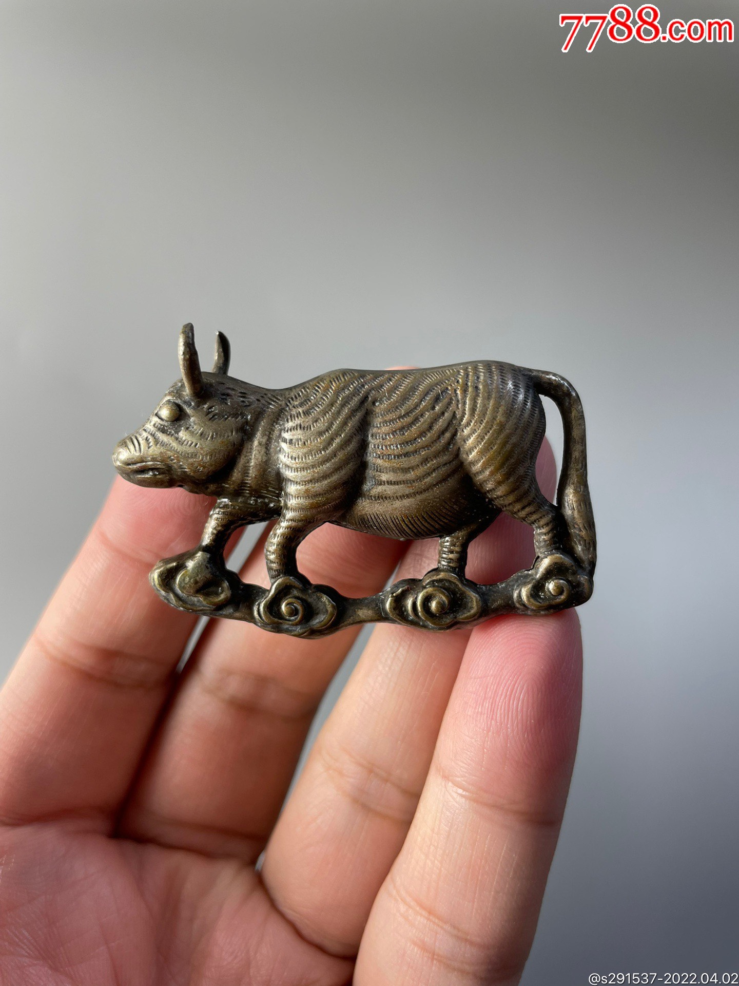 民国银牛锁子挂件