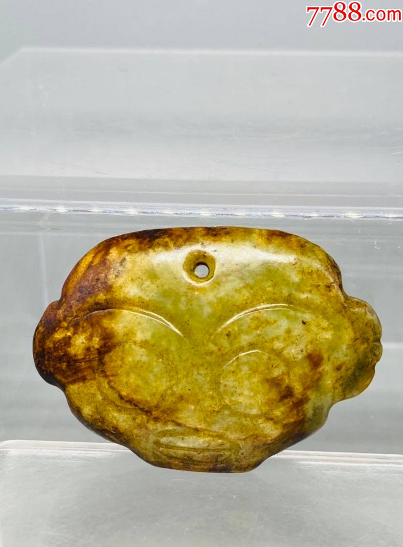 6321高古玉器和田玉人面吊坠