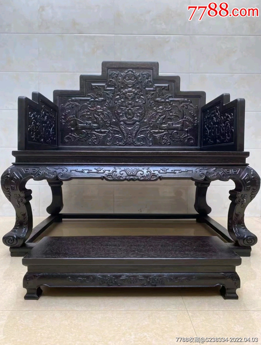 紫檀雕龙纹宝座