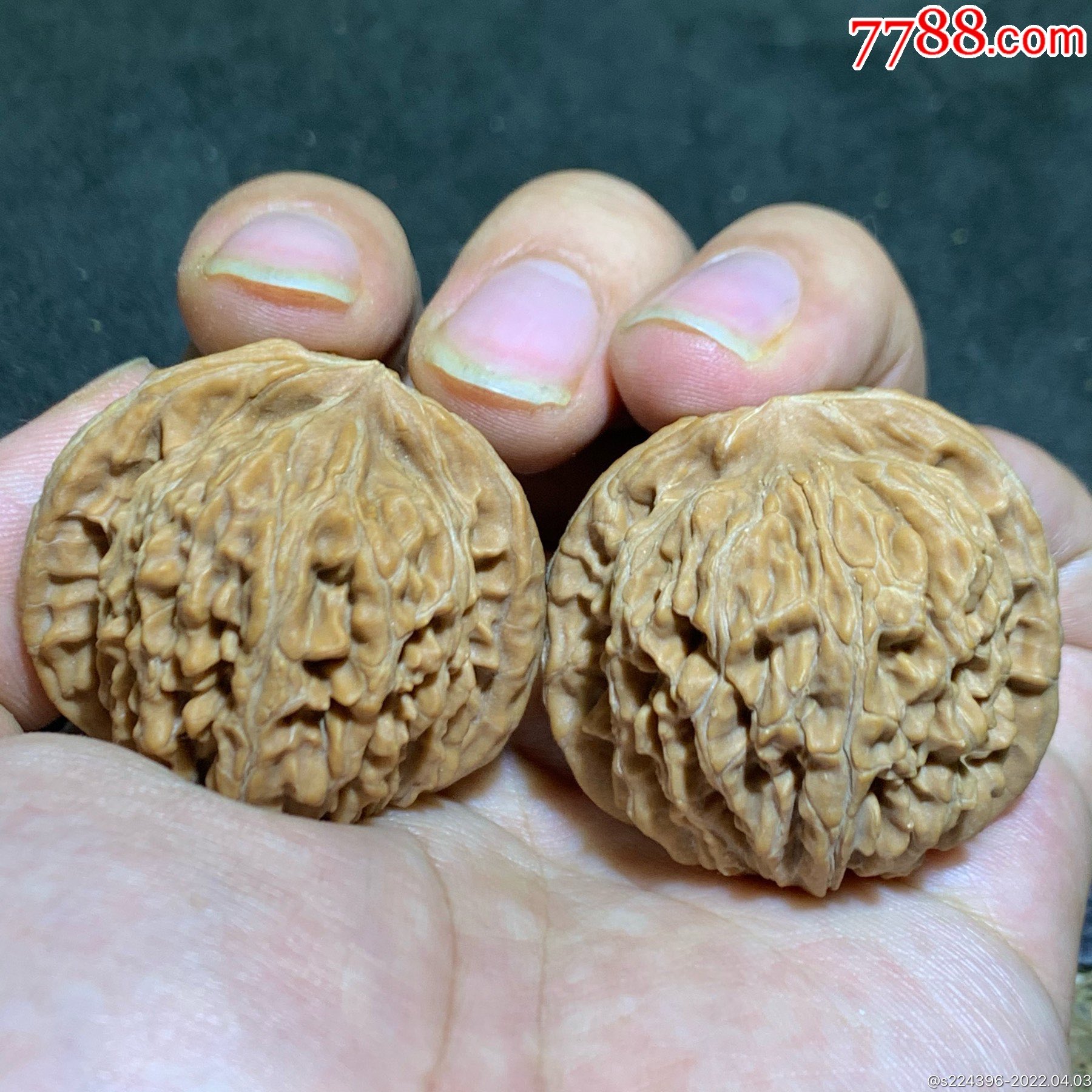 天然矮桩四座楼狮子头文玩核桃涞水麻核桃一对