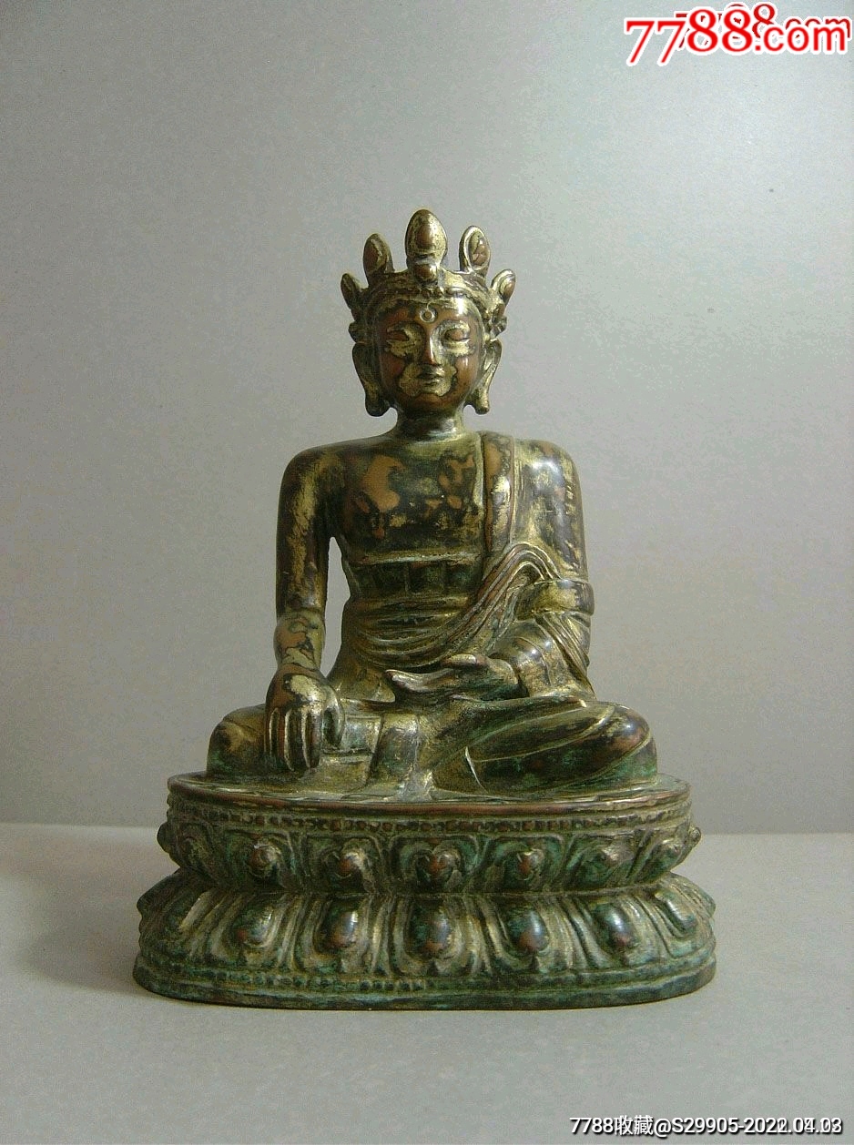 明代铜鎏金释迦摩尼坐佛传世极少