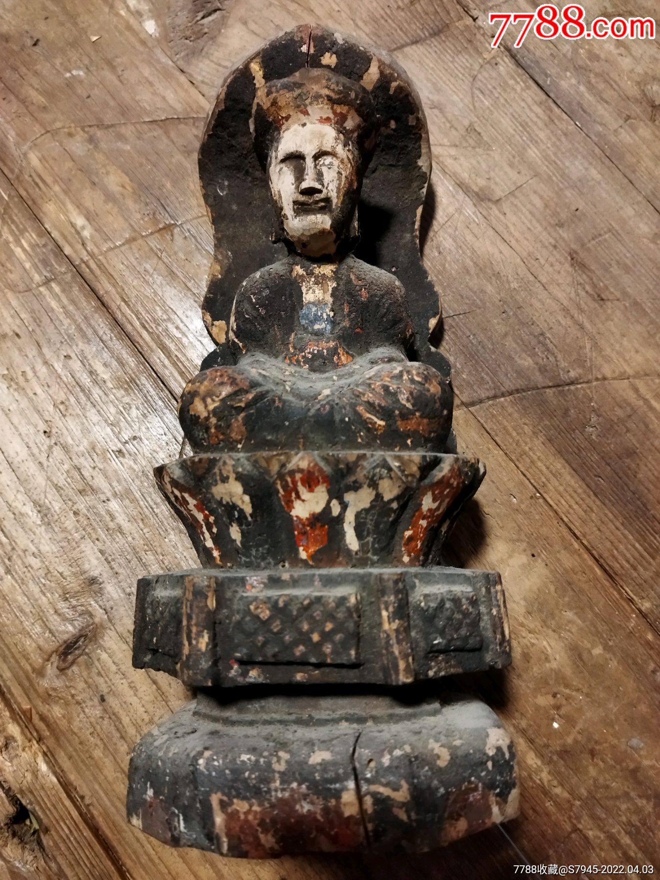 清代徽州木雕造像观音齐云山流出271183cm8成