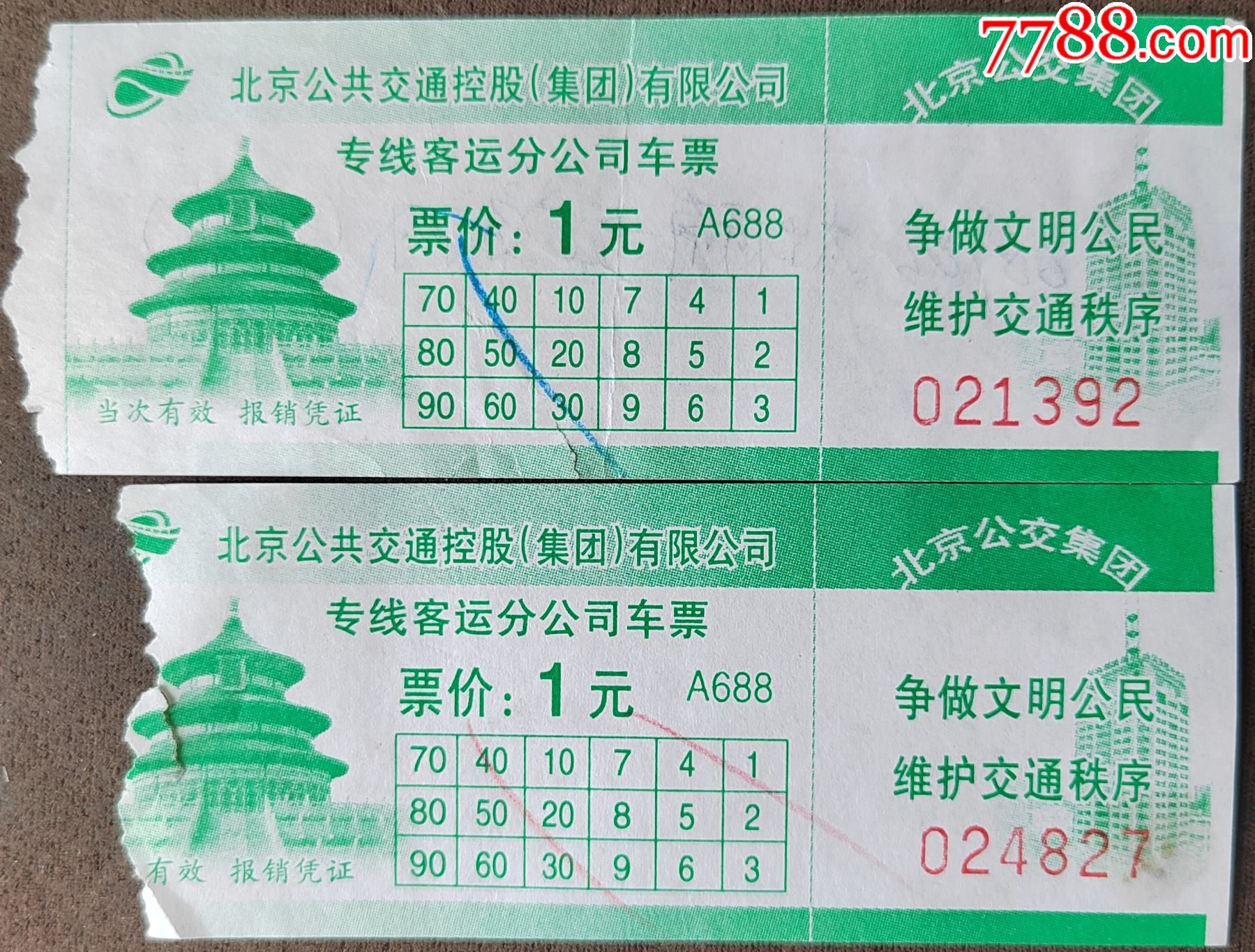 北京公交车票2枚-汽车票-7788商城__七七八八商品交易平台(7788.com)
