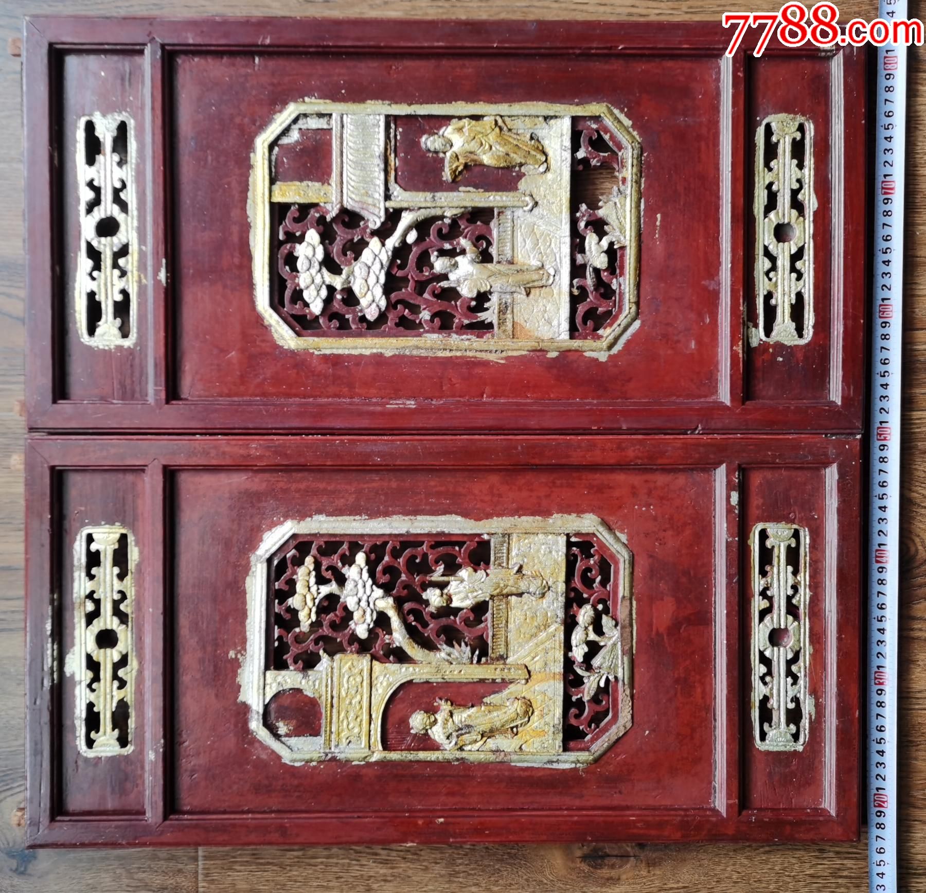 清代亭台楼阁人物故事花板a