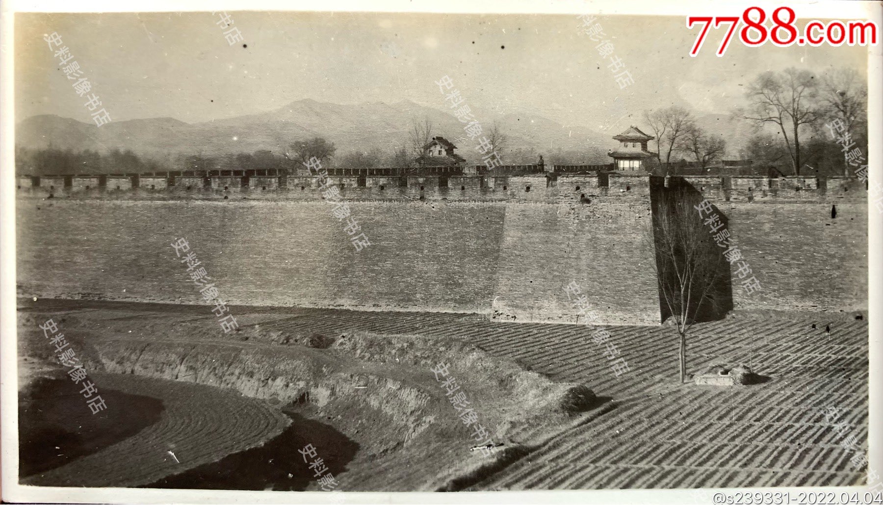 保定旧影民国时期河北保定易县古城楼城墙原版老照片一枚