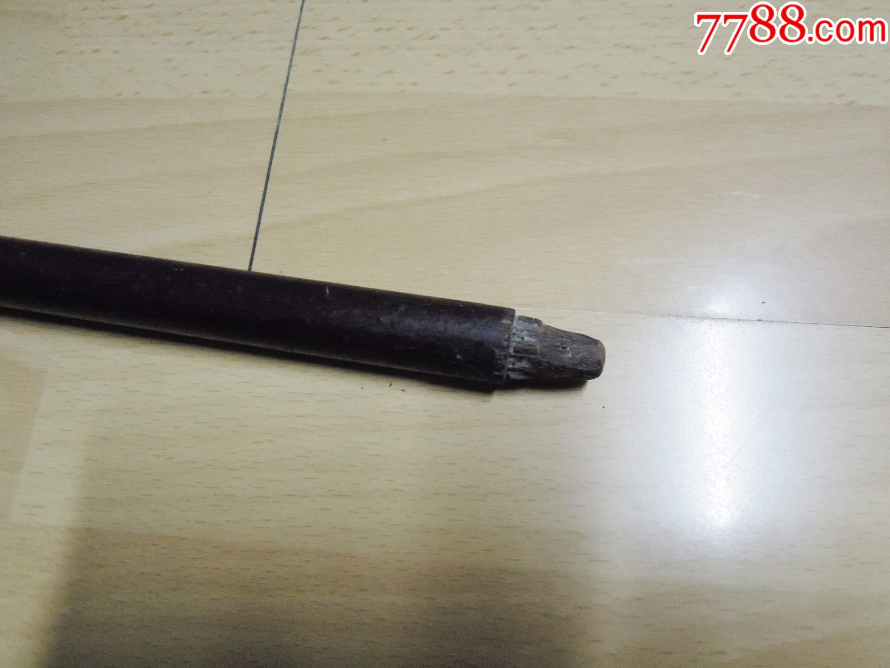 民国时期银丝镶嵌龙戏珠红木文明棍老拐杖