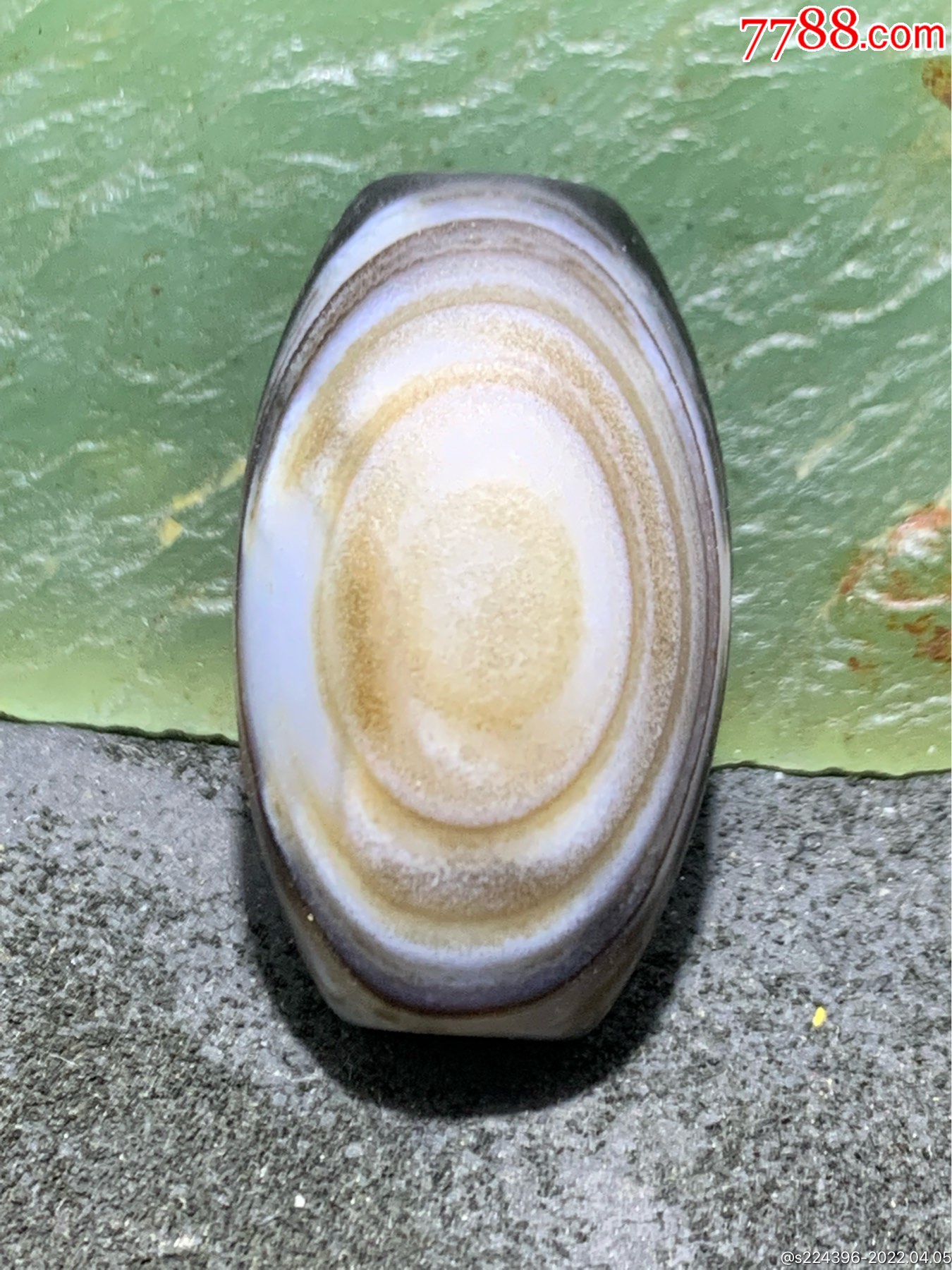 精美风化纹药师玛瑙随形羊眼板珠一个