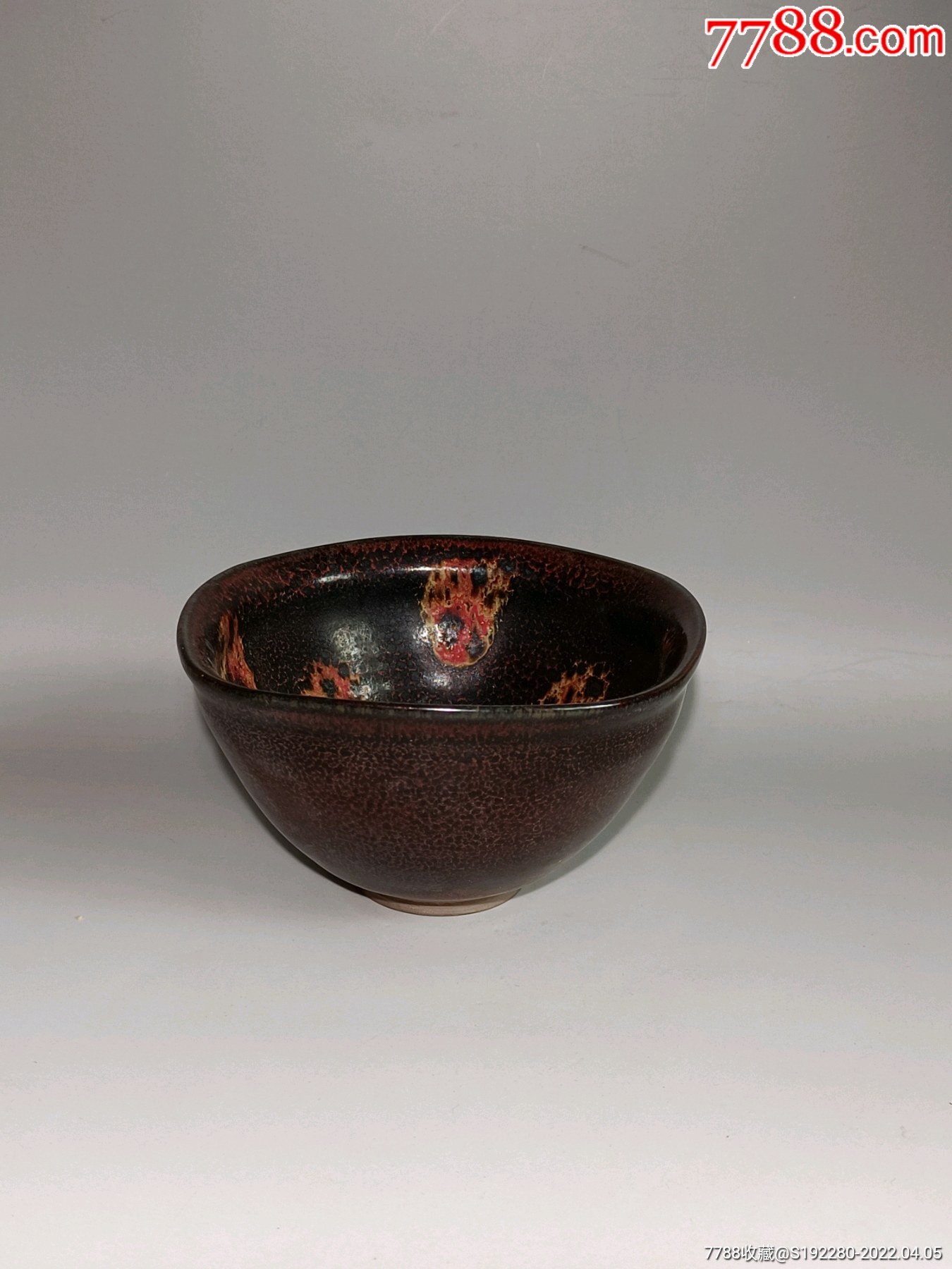 建窑茶盏工艺品芦花坪窑口窑变天目盏长11cm宽11cm高62cm