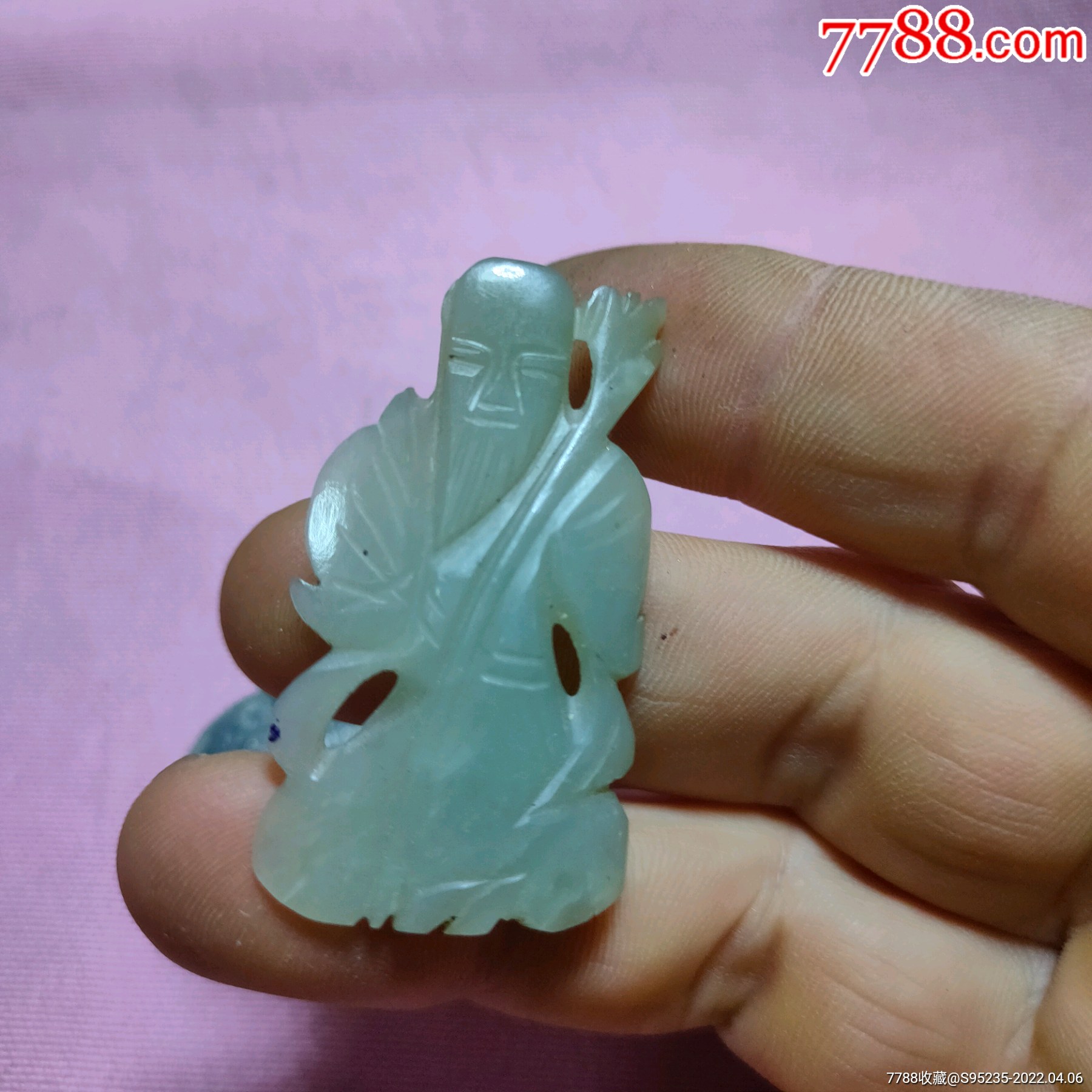 一个清代和田玉老寿星挂件