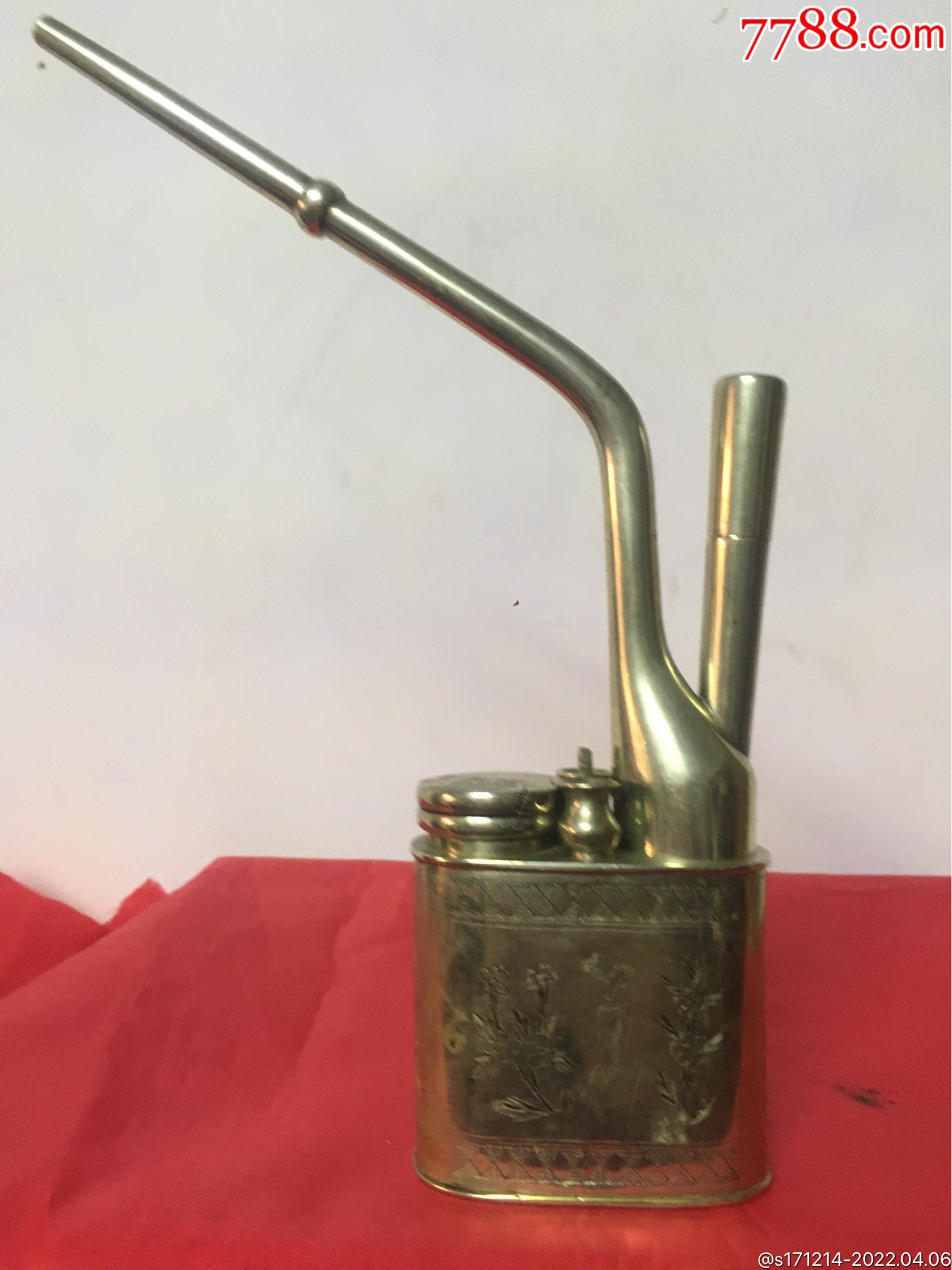 原光白铜水烟袋