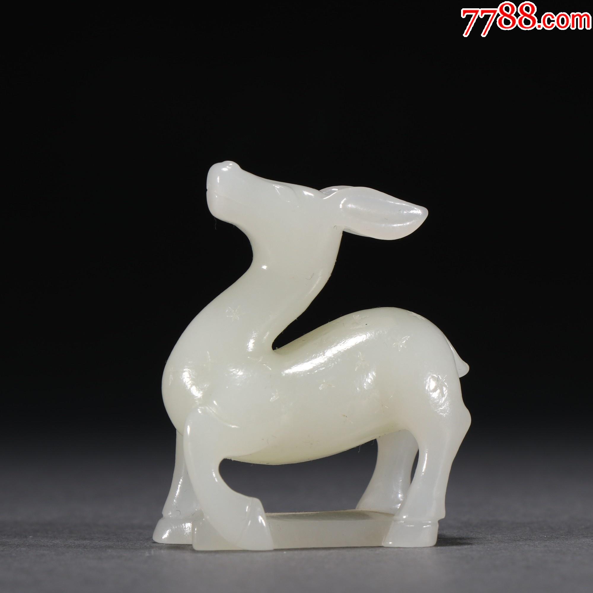 和田玉福鹿雕件