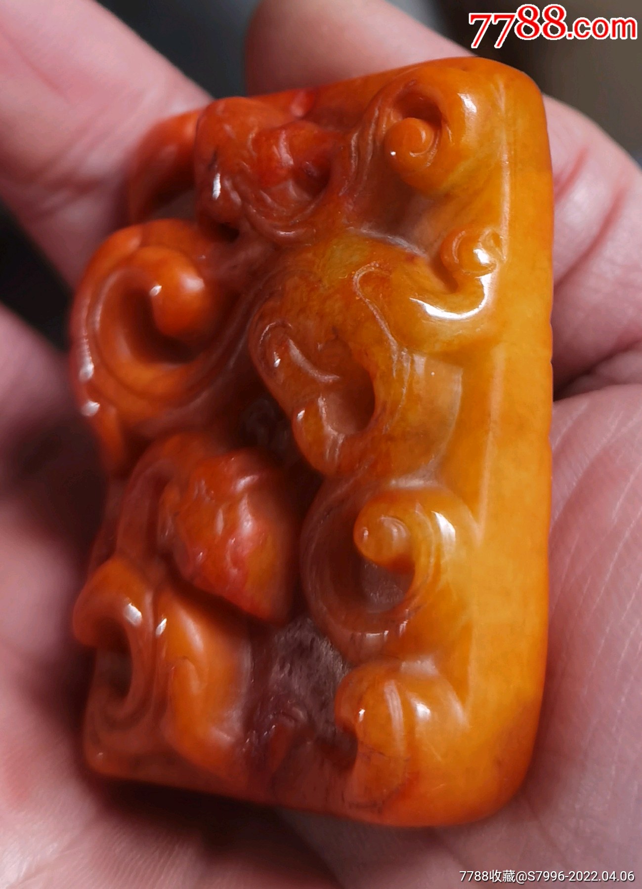 珍稀高古和田黄玉高浮雕螭龙纹佩-价格:30000元-se86373492-和田玉