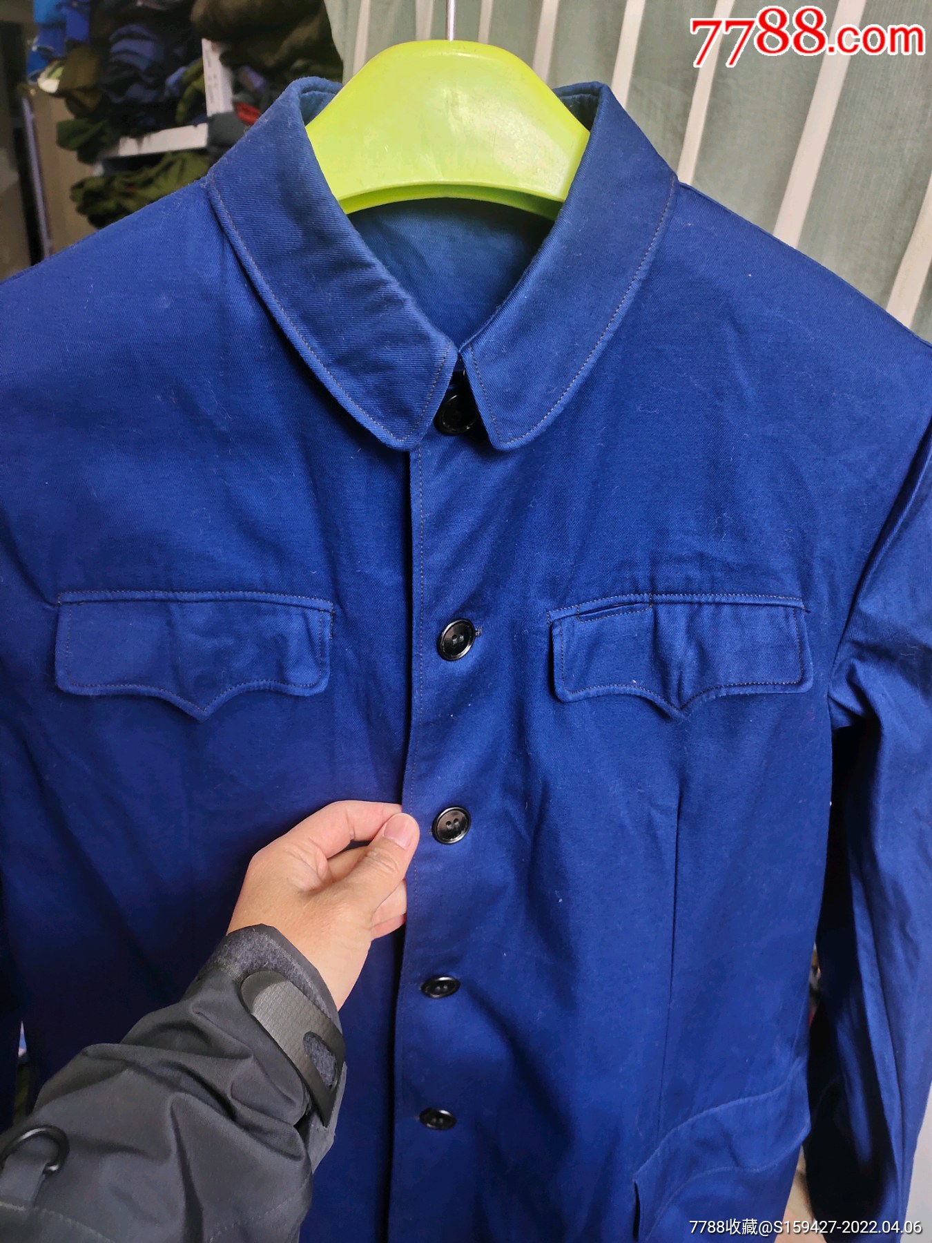 全新蓝棉布中山装人民服