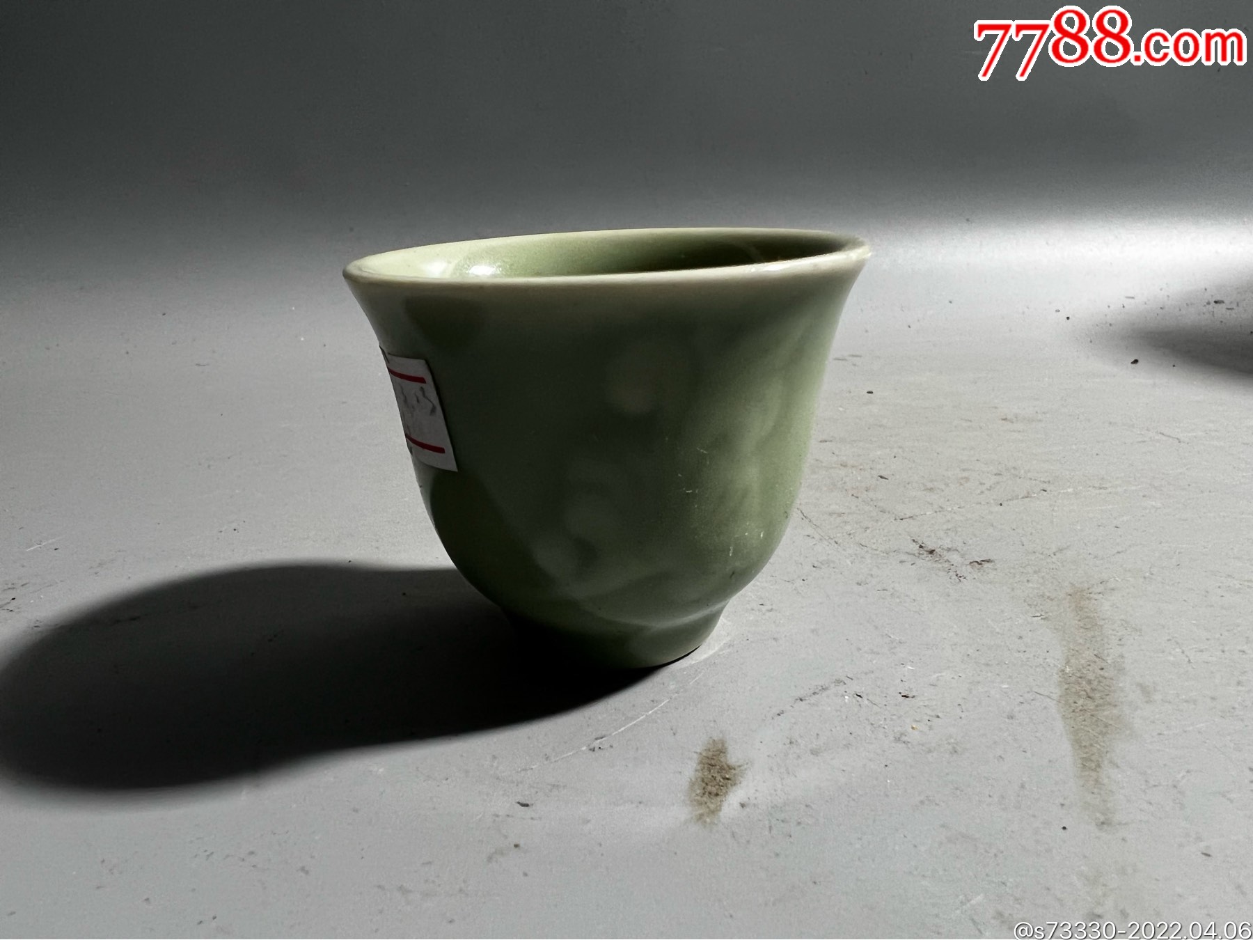 80年代左右龙泉豆青釉酒杯一只6