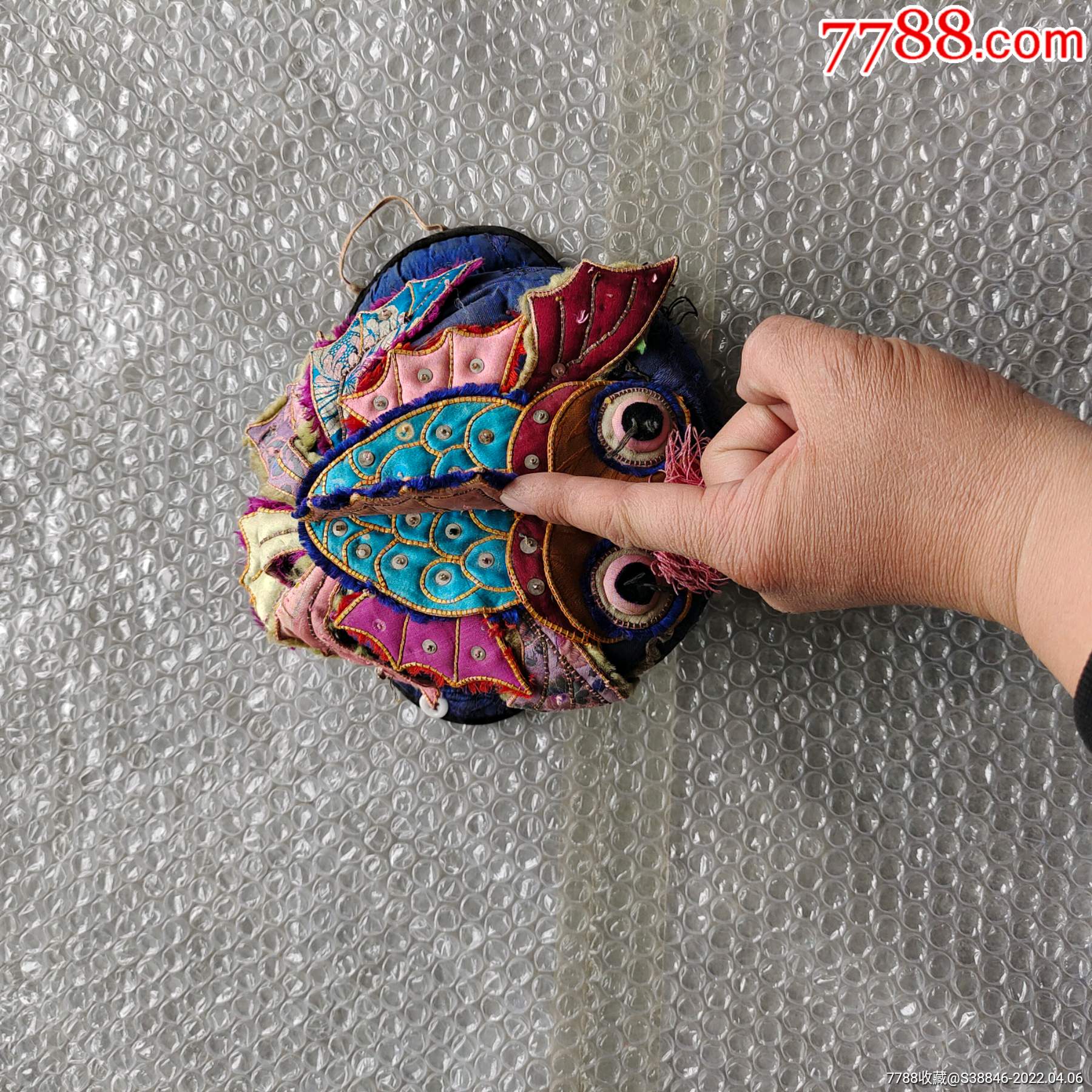 民国刺绣金鱼帽子古代鱼型帽子