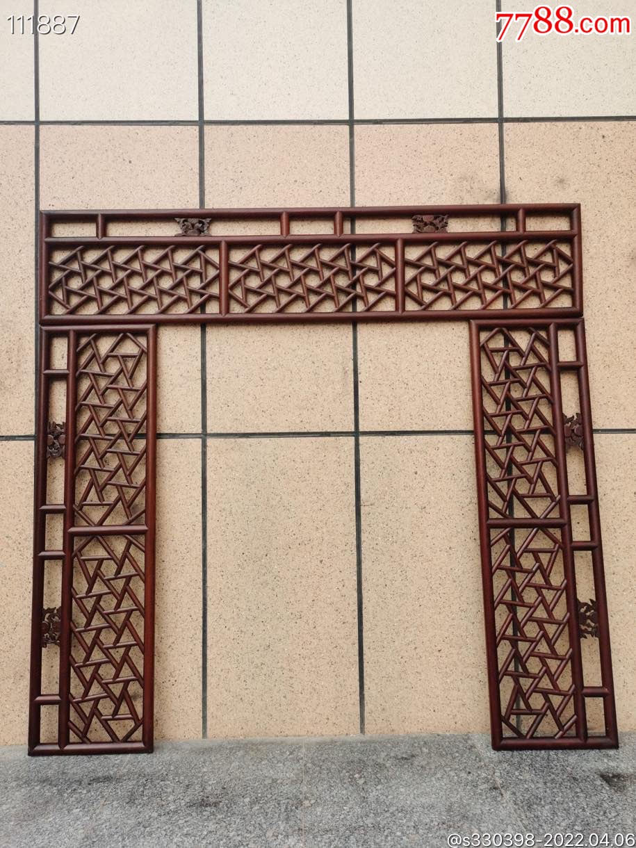 清晚苏作古典血榉木挂屏隔断背景墙等装饰装修佳品手工雕刻冰裂纹