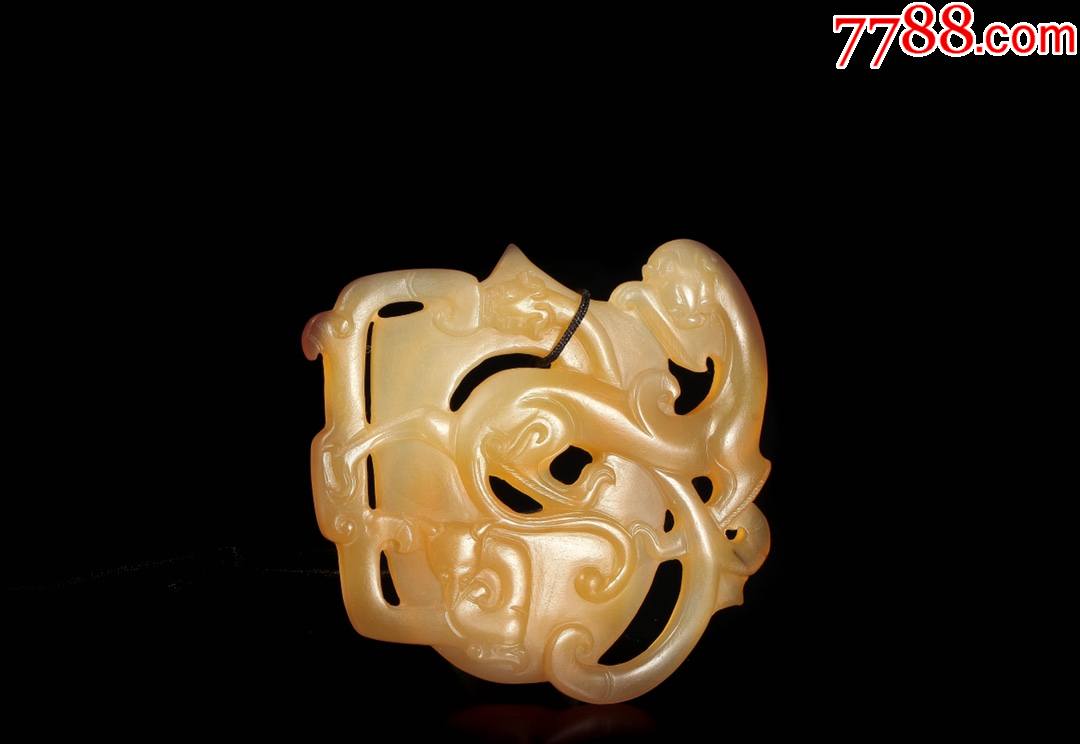 回流玛瑙螭龙鸡心佩_价格3000元_第1张_7788商城__七七八八商品交易