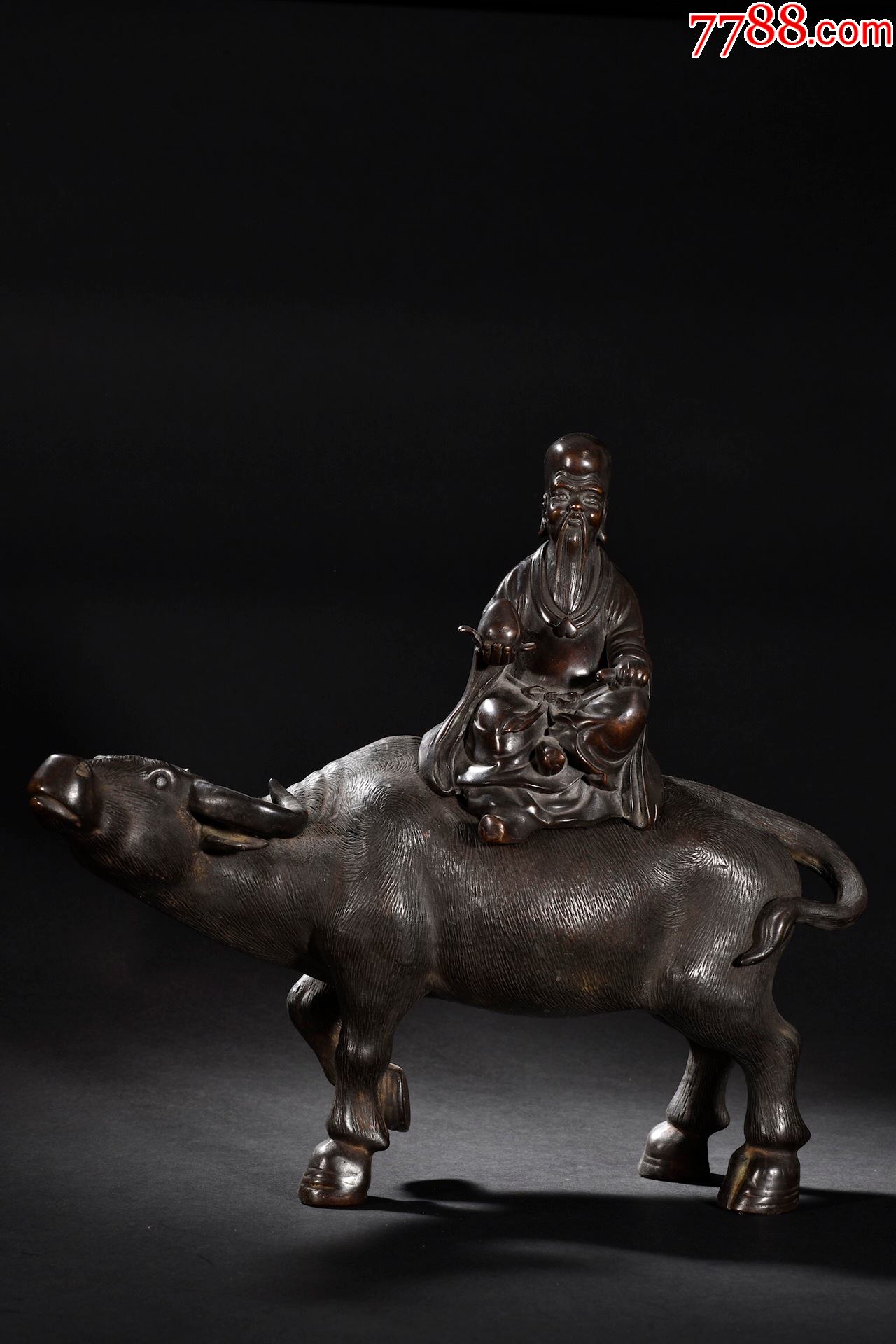 铜胎老子出关摆件