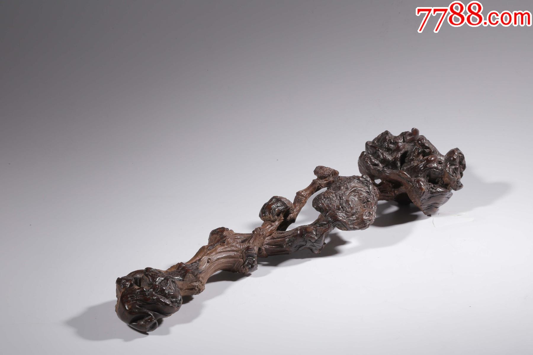 清天然瘿木灵芝纹随形如意摆件_木雕摆件_老玩物古玩收藏【7788收藏__收藏热线】