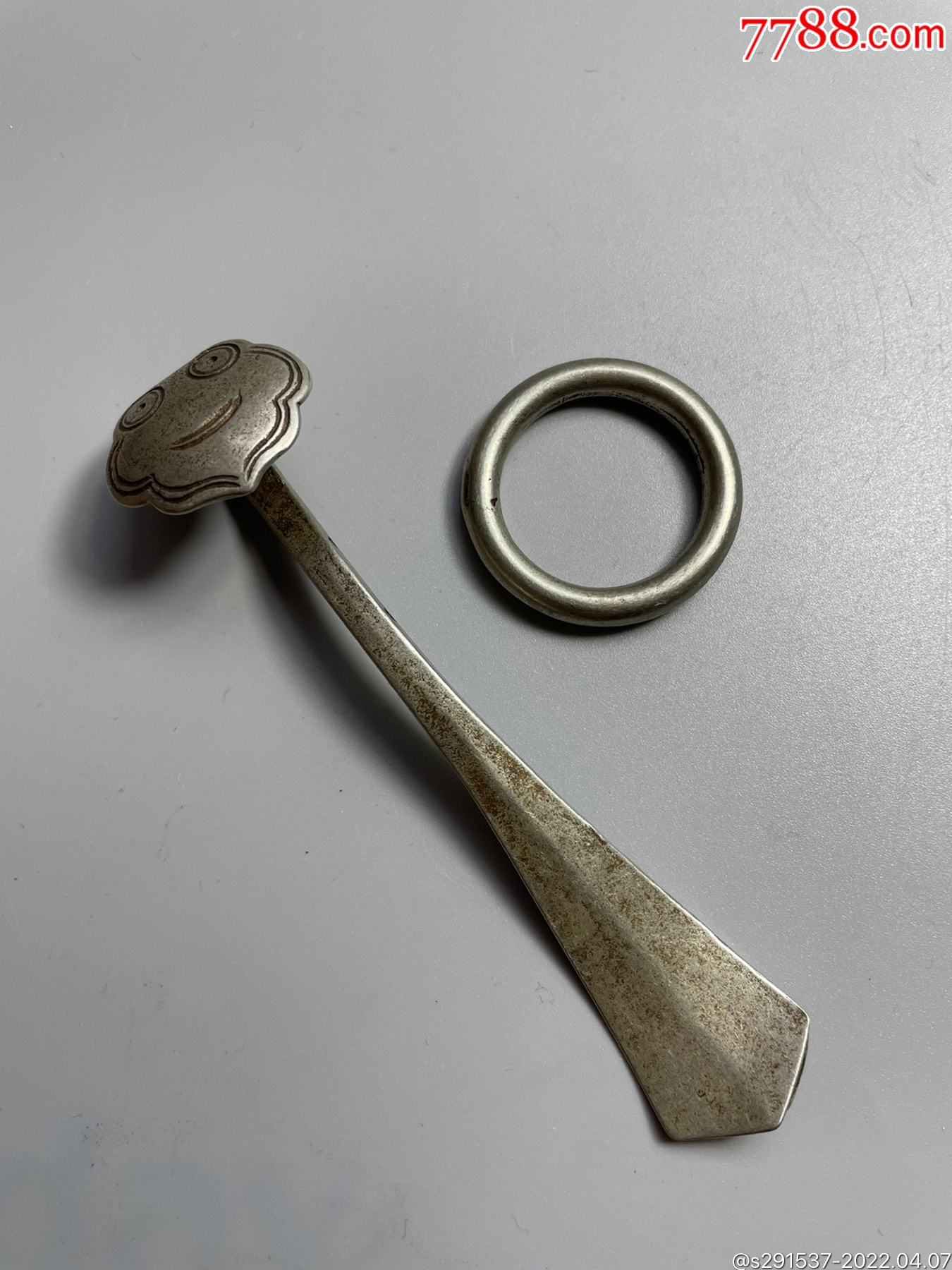 清代白铜袈裟扣袈裟环一套