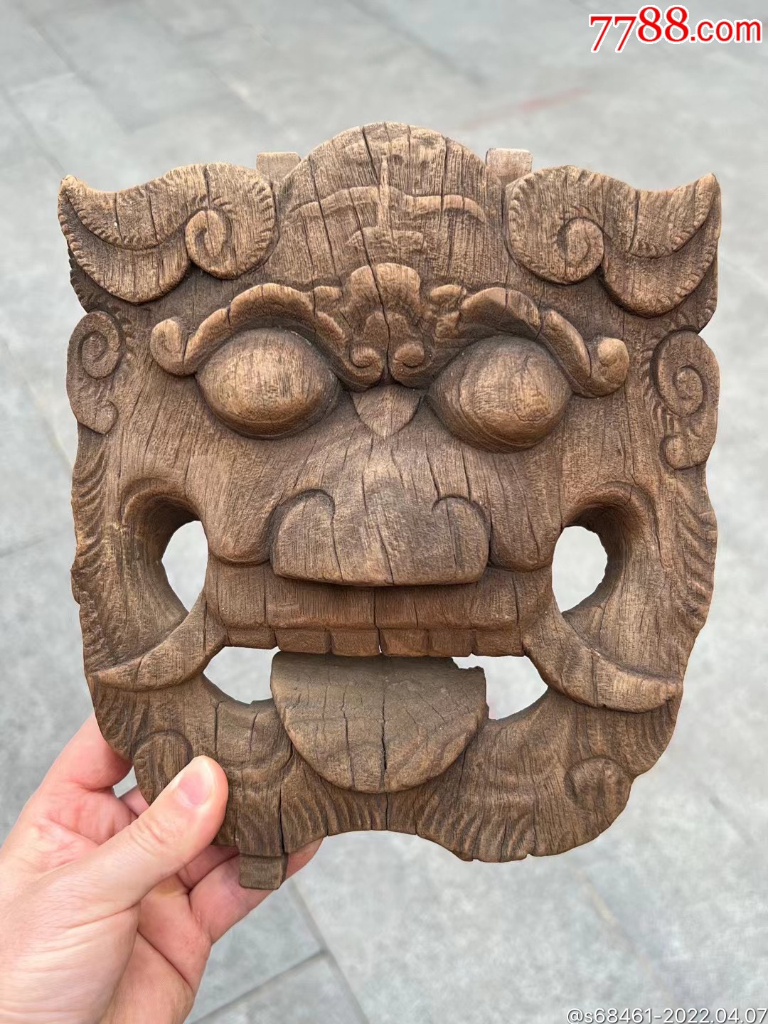 明代木雕虎头吞口不议价