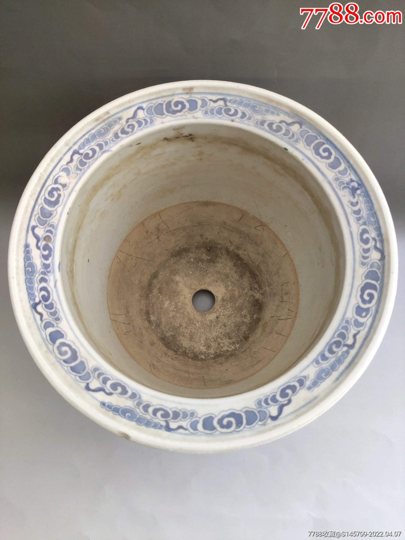 清光绪双龙戏珠花盆惜有一小飞皮喜欢的不要错过细节如图