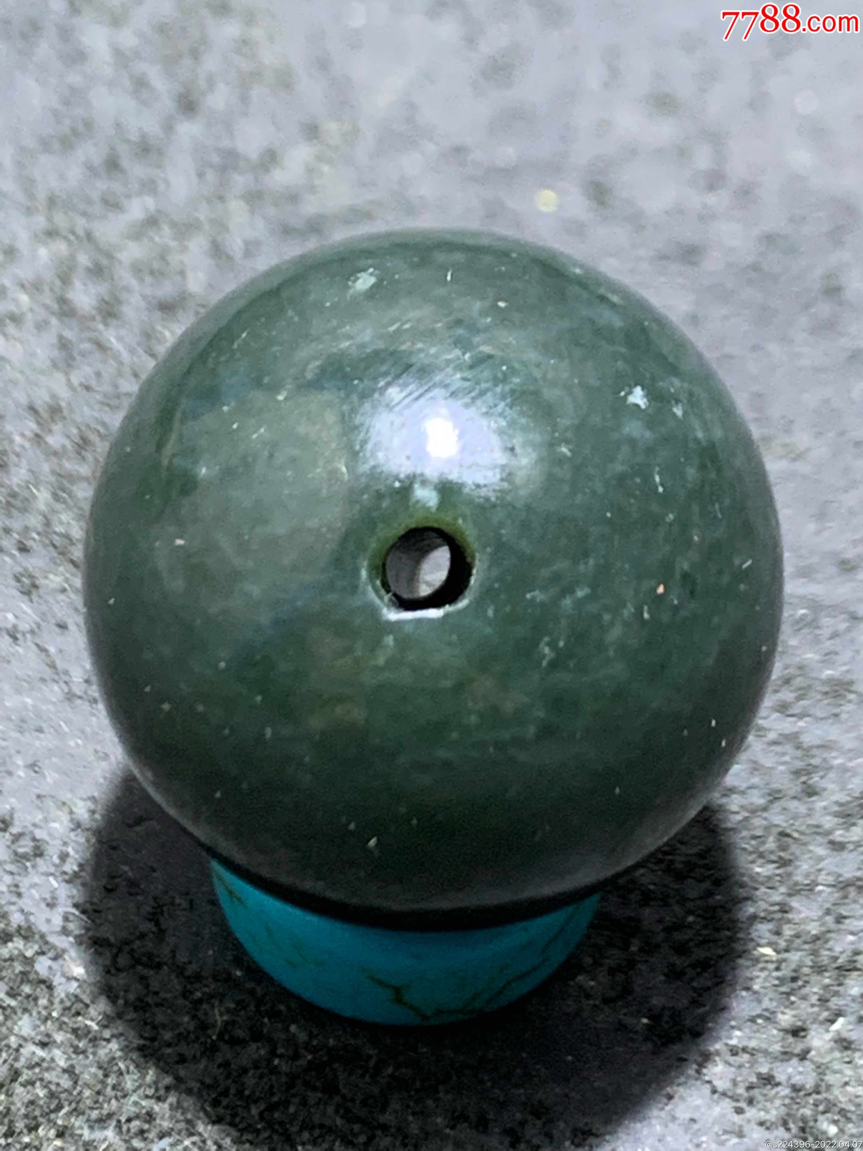 天然新疆和田青玉20圆珠一颗