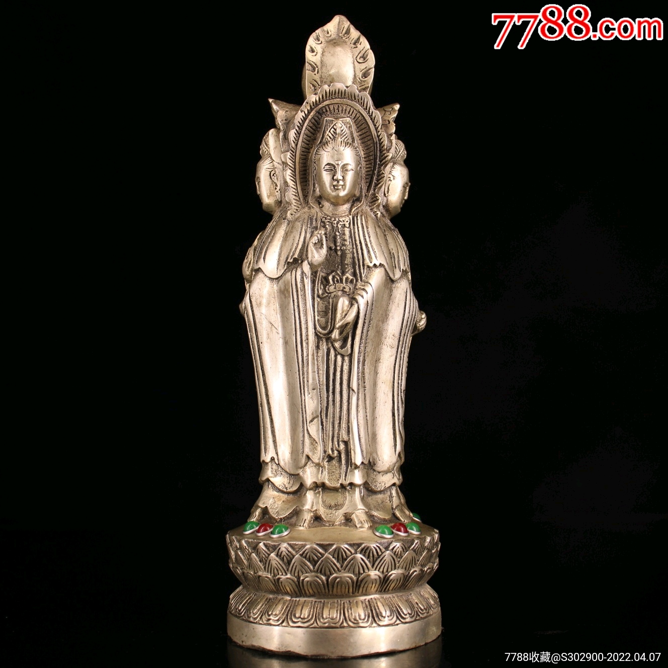 四面观音菩萨像,重1324克,长15x8_铜像/铜佛像_栗允志工艺品店【7788