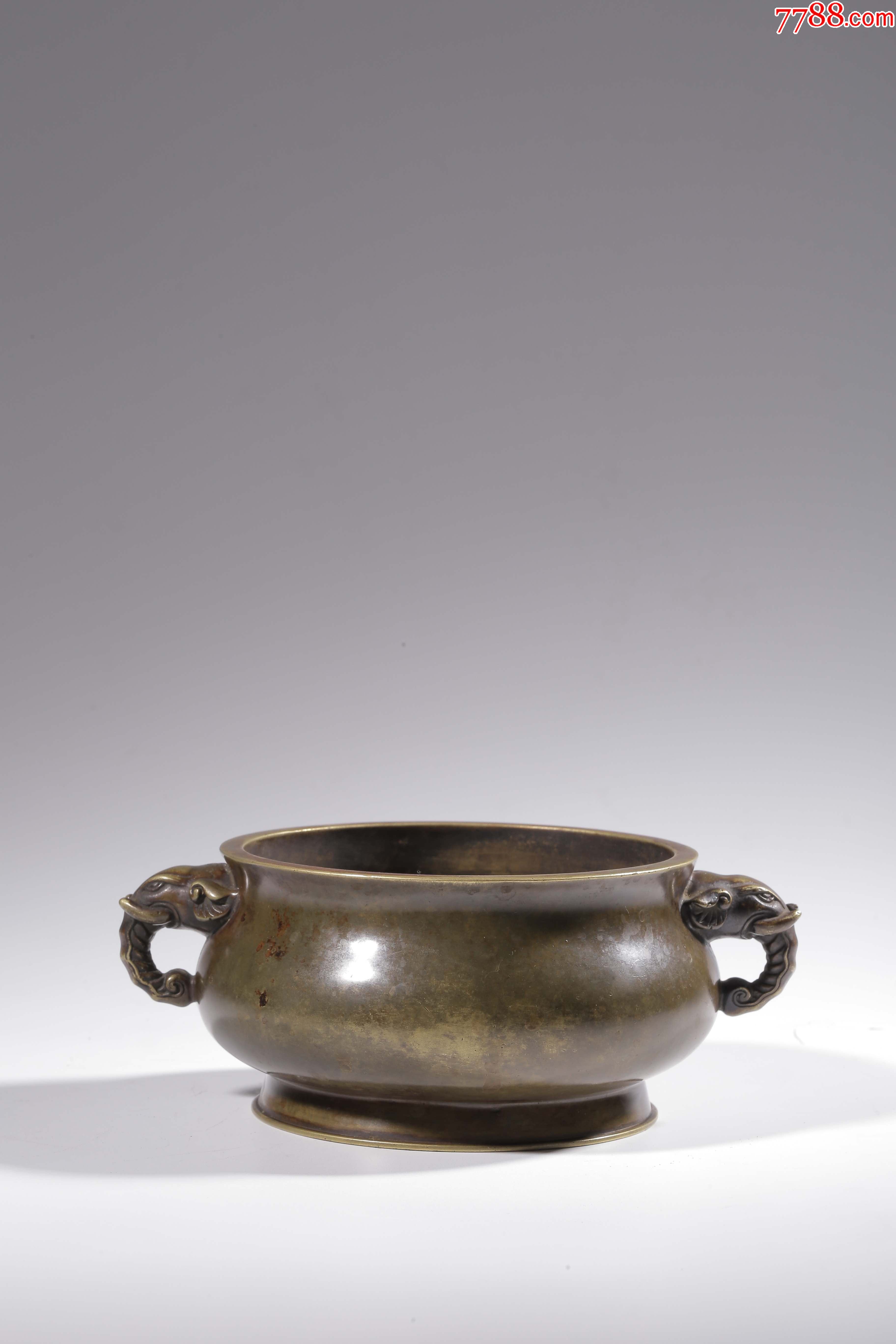 双象耳铜炉