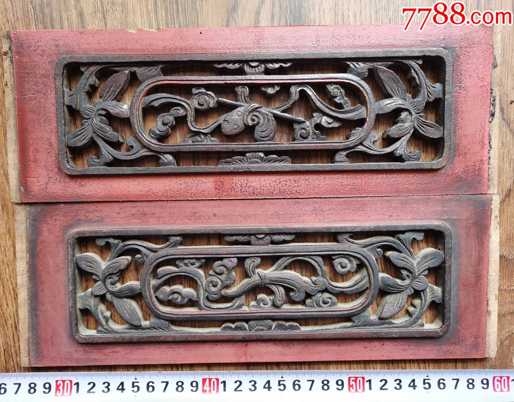 清代中国传统吉祥纹样笔锭如意清代常见的吉祥镂刻图案一对花板a