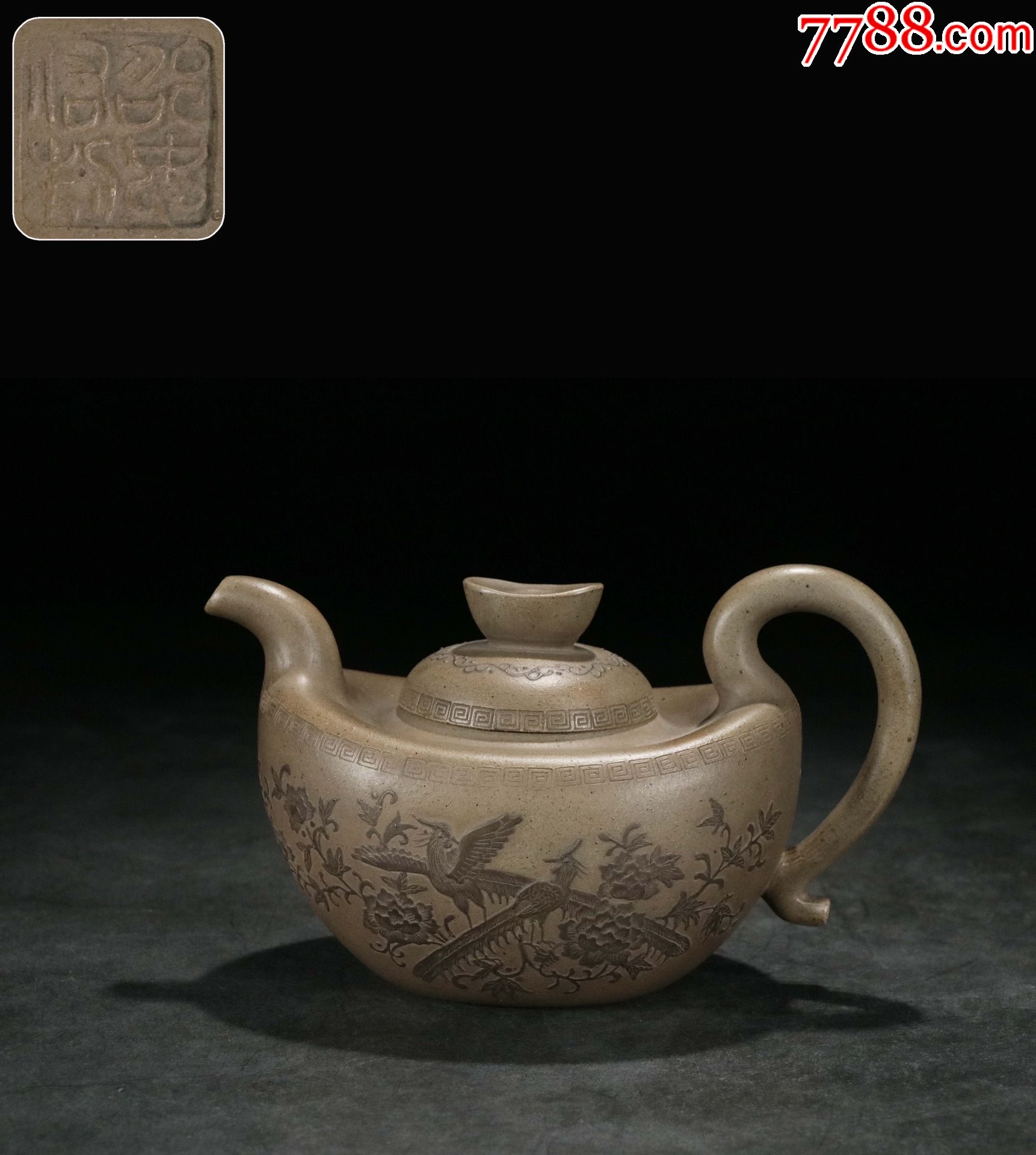 紫砂金元宝泥绘纹壶】-价格:3000元-se86396704-紫砂壶-零售-7788收藏