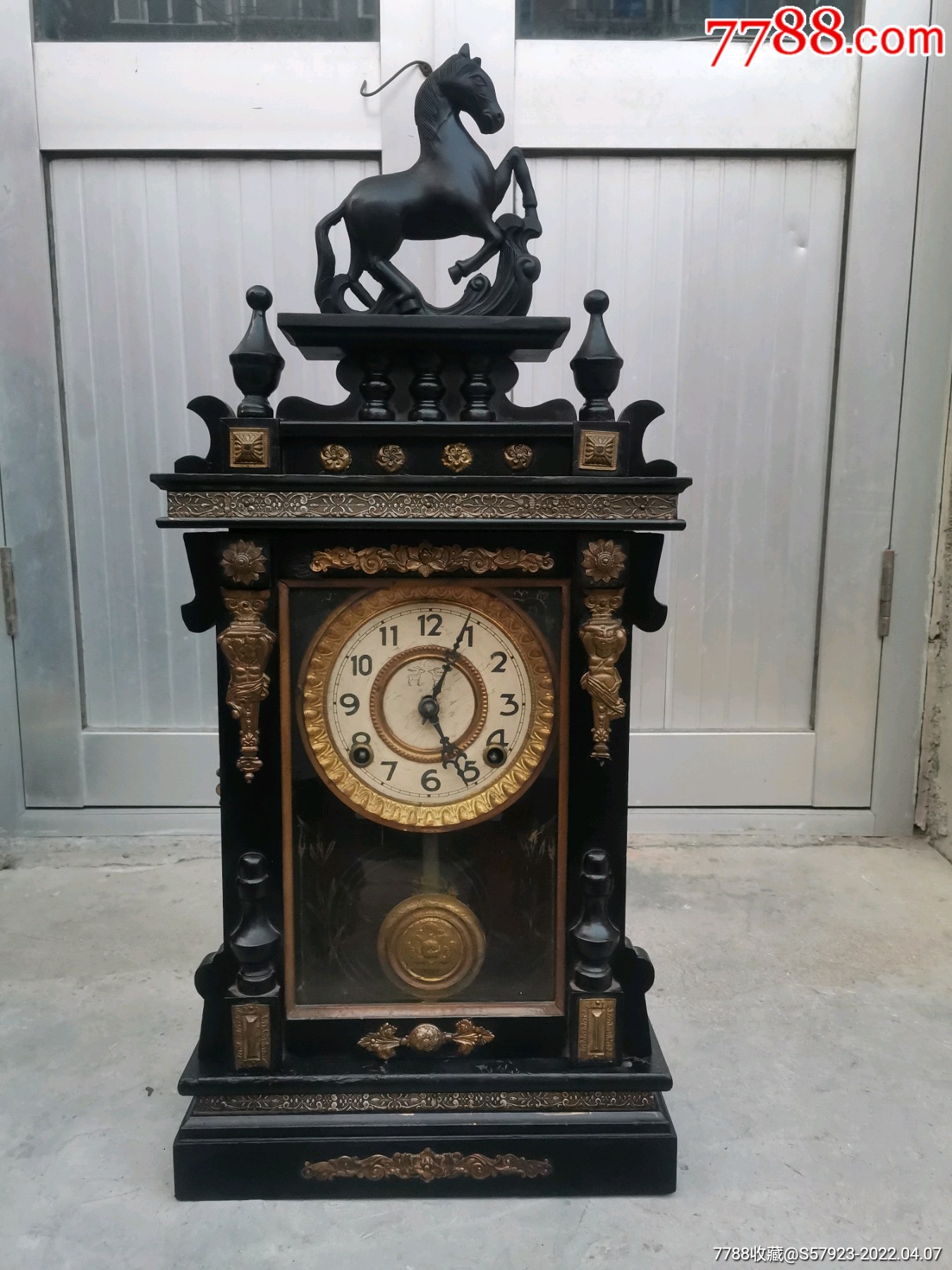 日本双鹿马头钟_座钟/落地钟_配件图片_收藏价格_7788钟表收藏