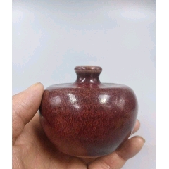 清中期豇豆红苹果樽