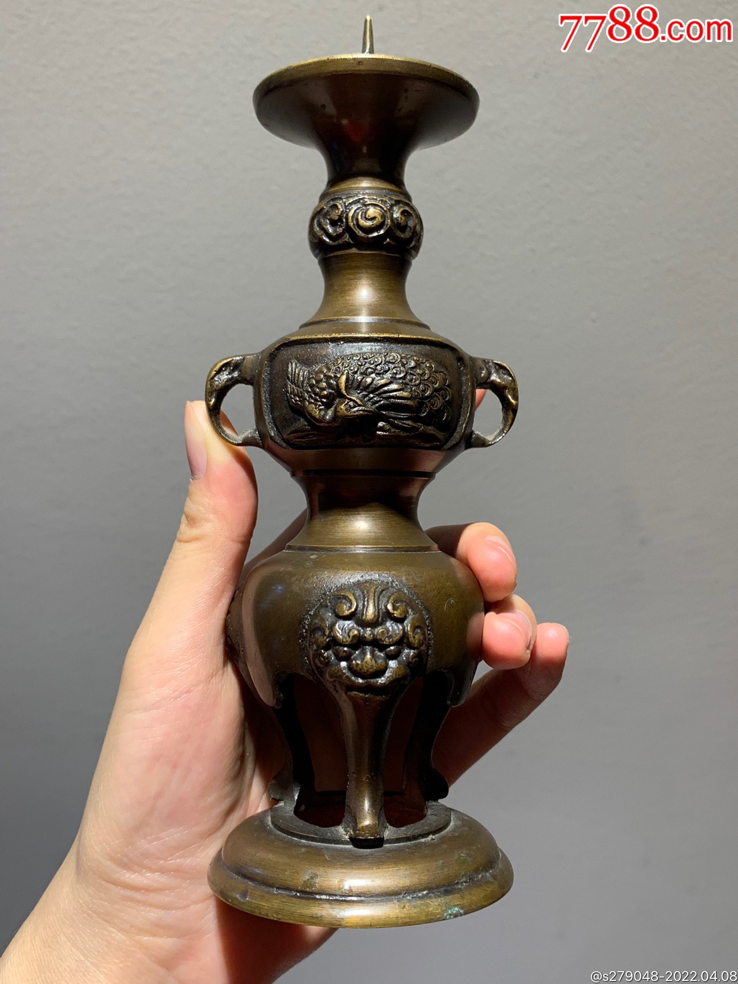 老纯铜烛台_铜杂件_图片收藏_回收价格_7788老酒瓶