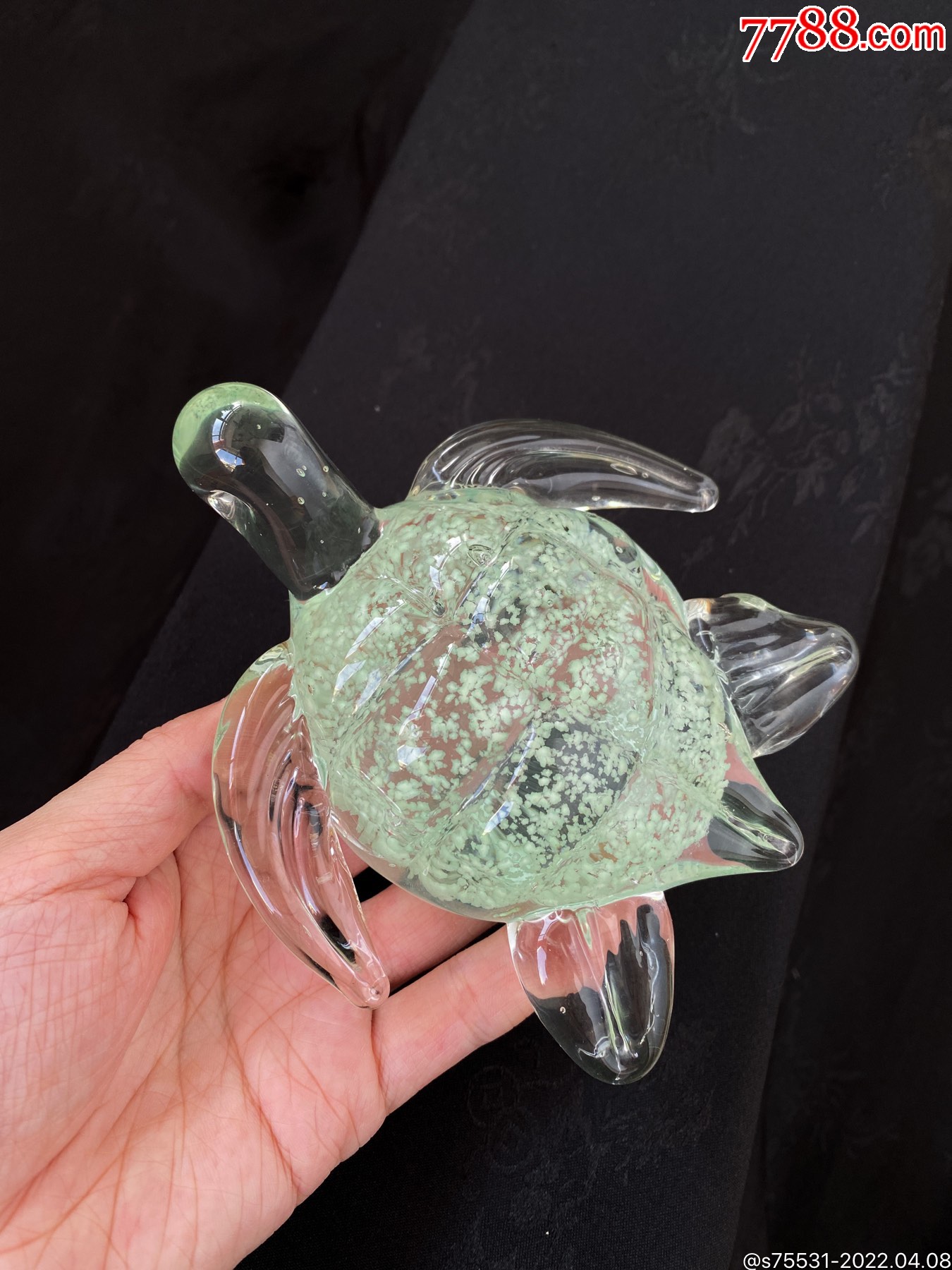 博山老琉璃手工制作荧光(夜光)乌龟琉璃摆件_其他琉璃工艺_第6张_7788