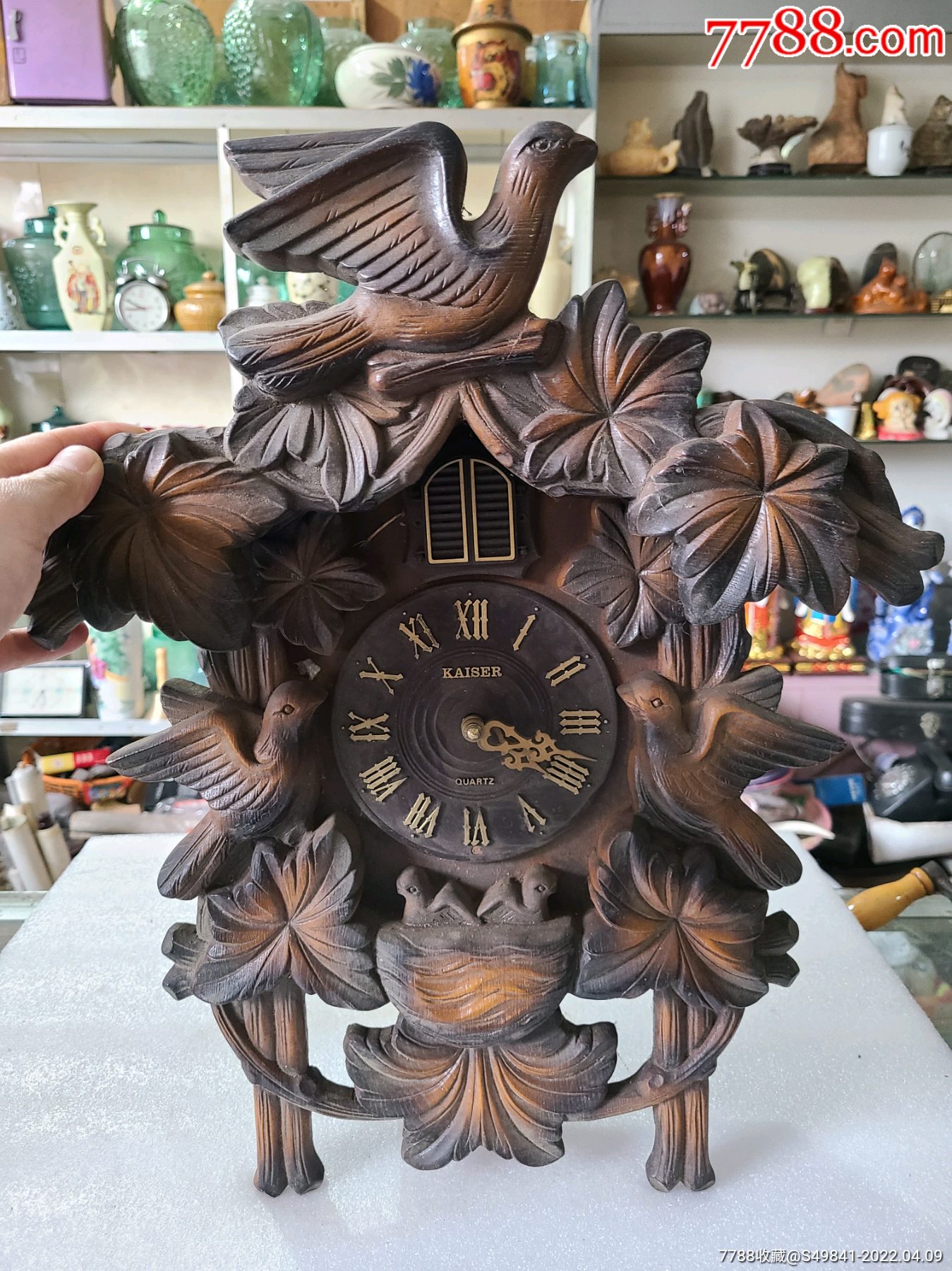 "商品>>>>99白山牌15天木制机械老挂钟钟表10品￥10099精品