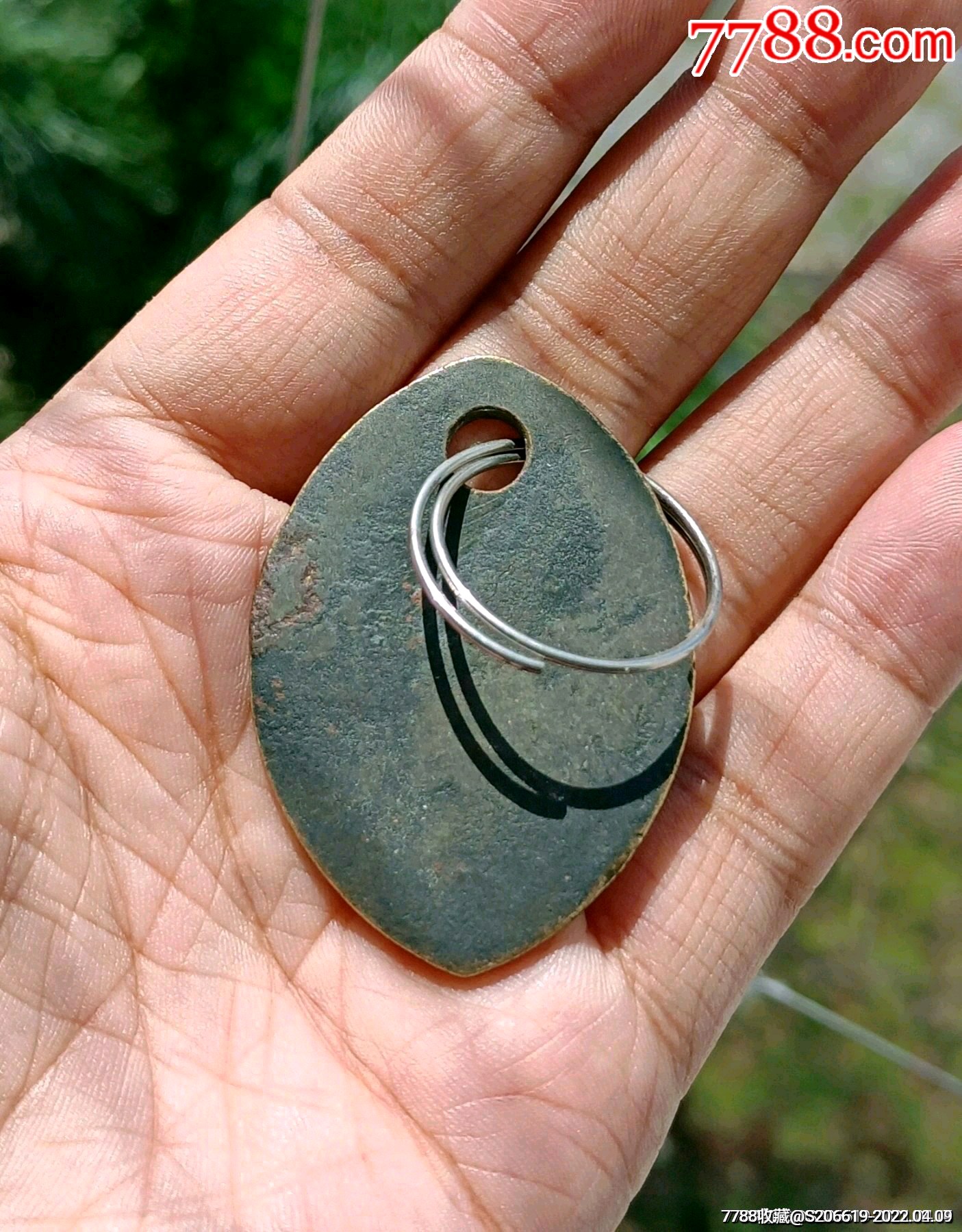 老铜器叶子把包浆淳厚年代久