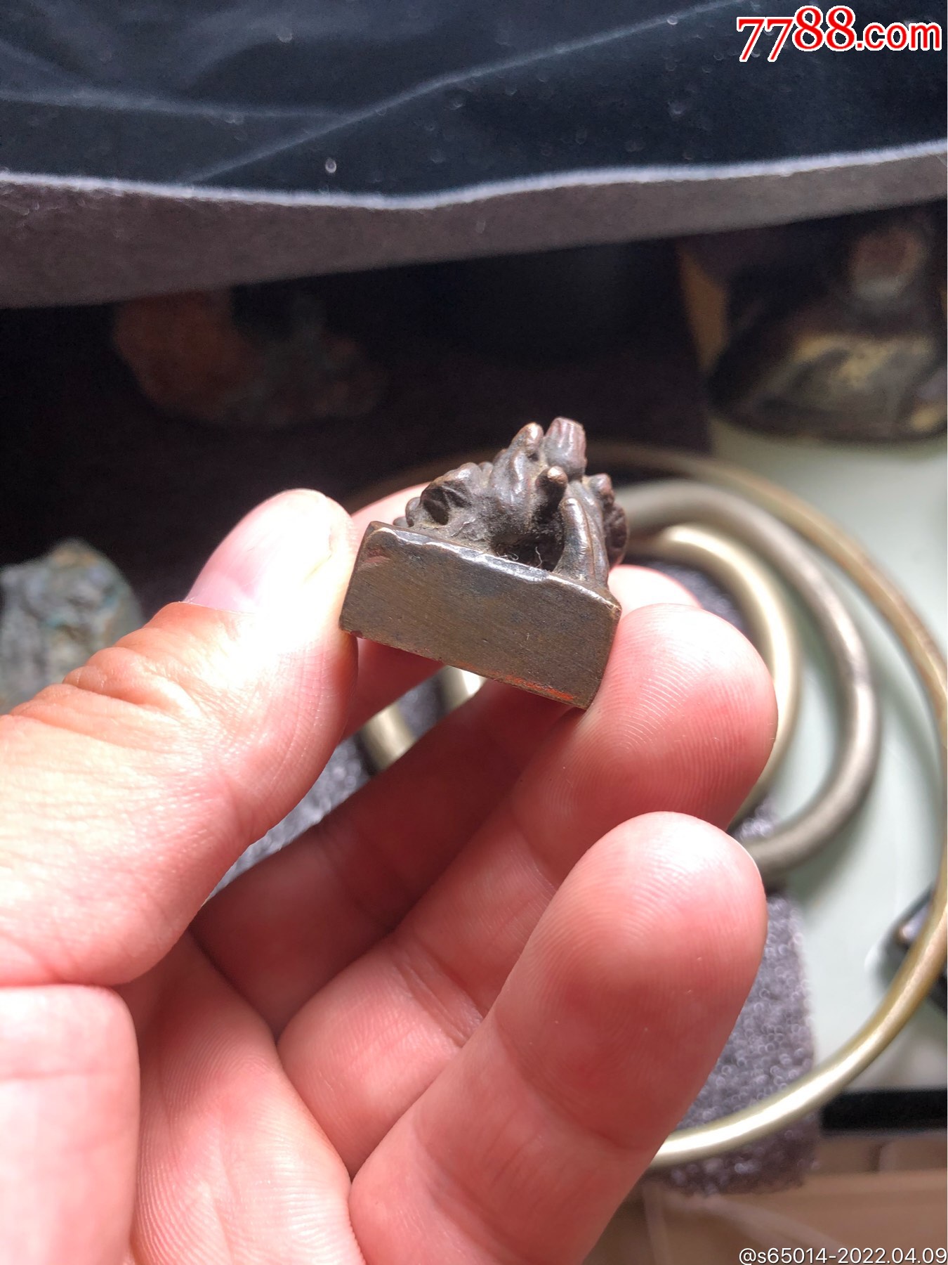 清代荷花钮书画闲章铜印