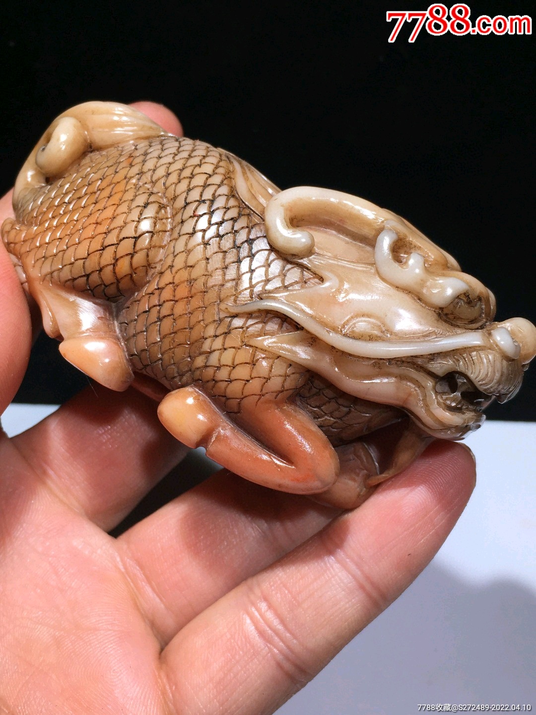 寿山石麒麟手把件不议价