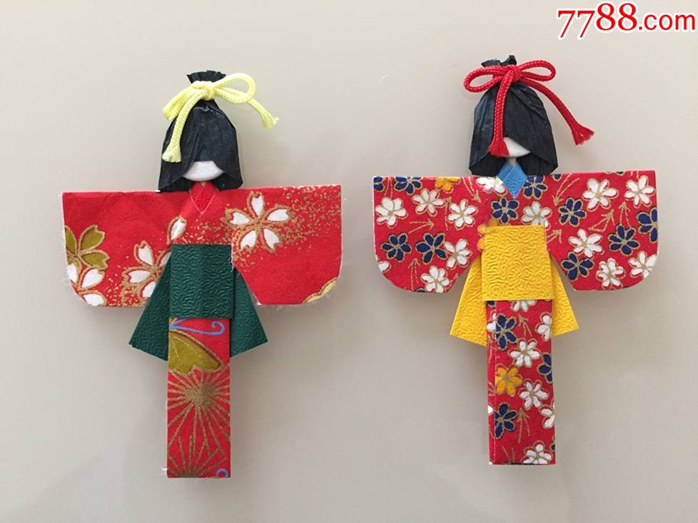 日本纸质玩偶一套4枚纯日本手工制作精致可爱收藏精品新品