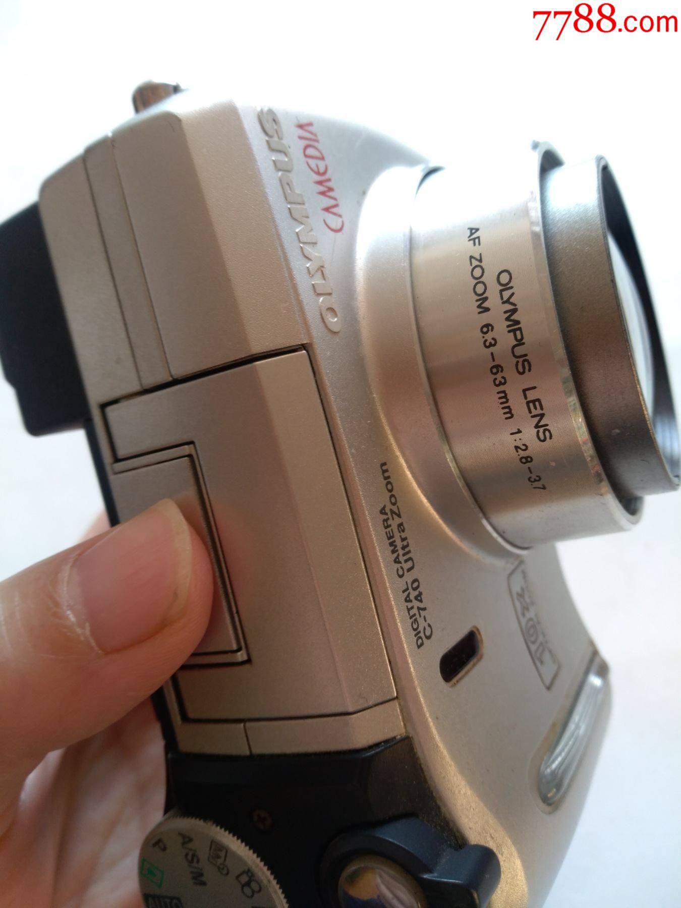 经典奥林巴斯c740早期电子取景大镜头数码机带内存卡少见点图可放大