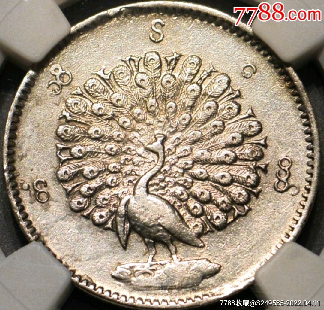 缅甸孔雀银币发行量图片