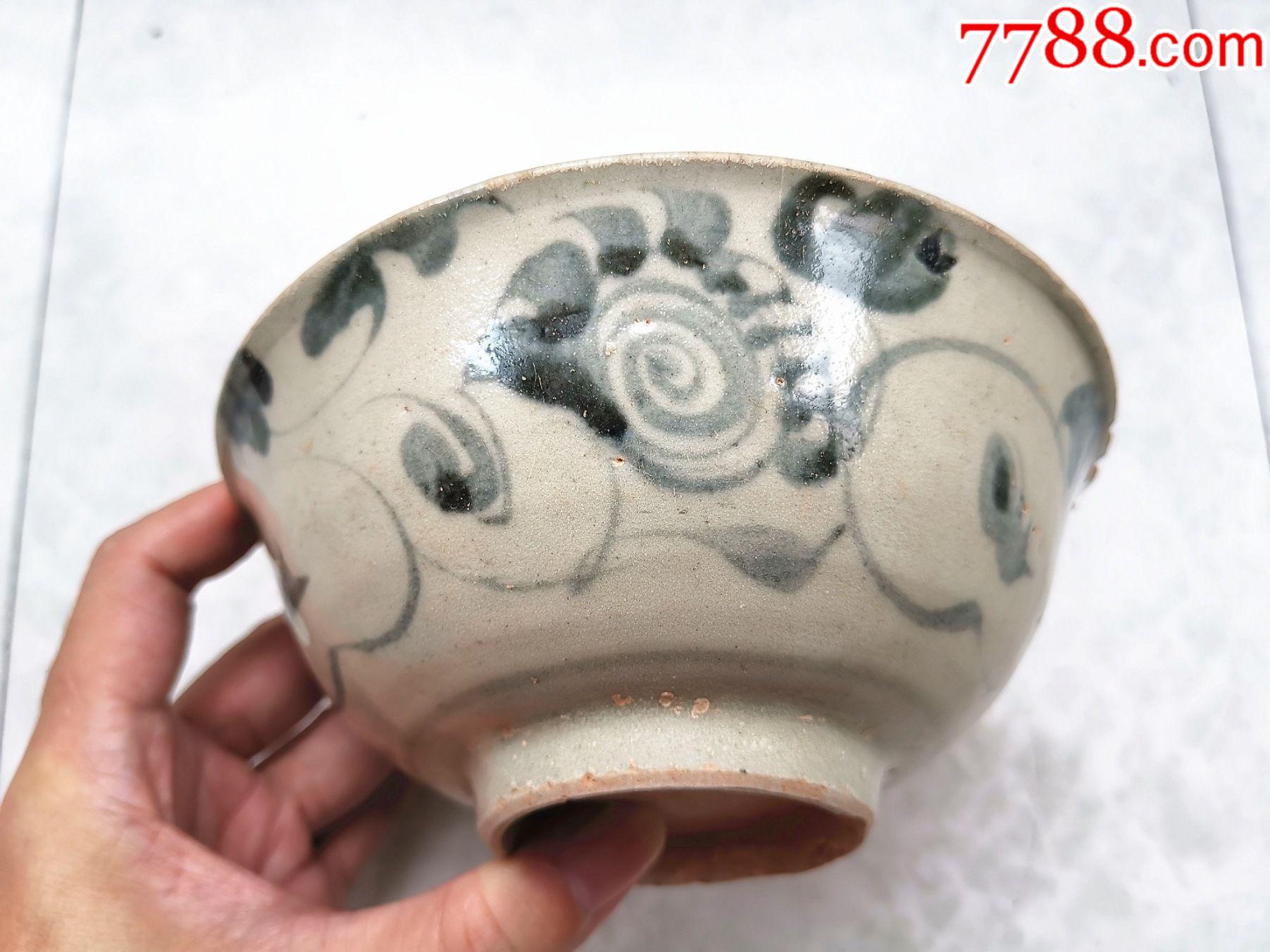 明代早期"花卉"图青花碗_青花瓷_收藏价格_鉴定交易_7788瓷器网