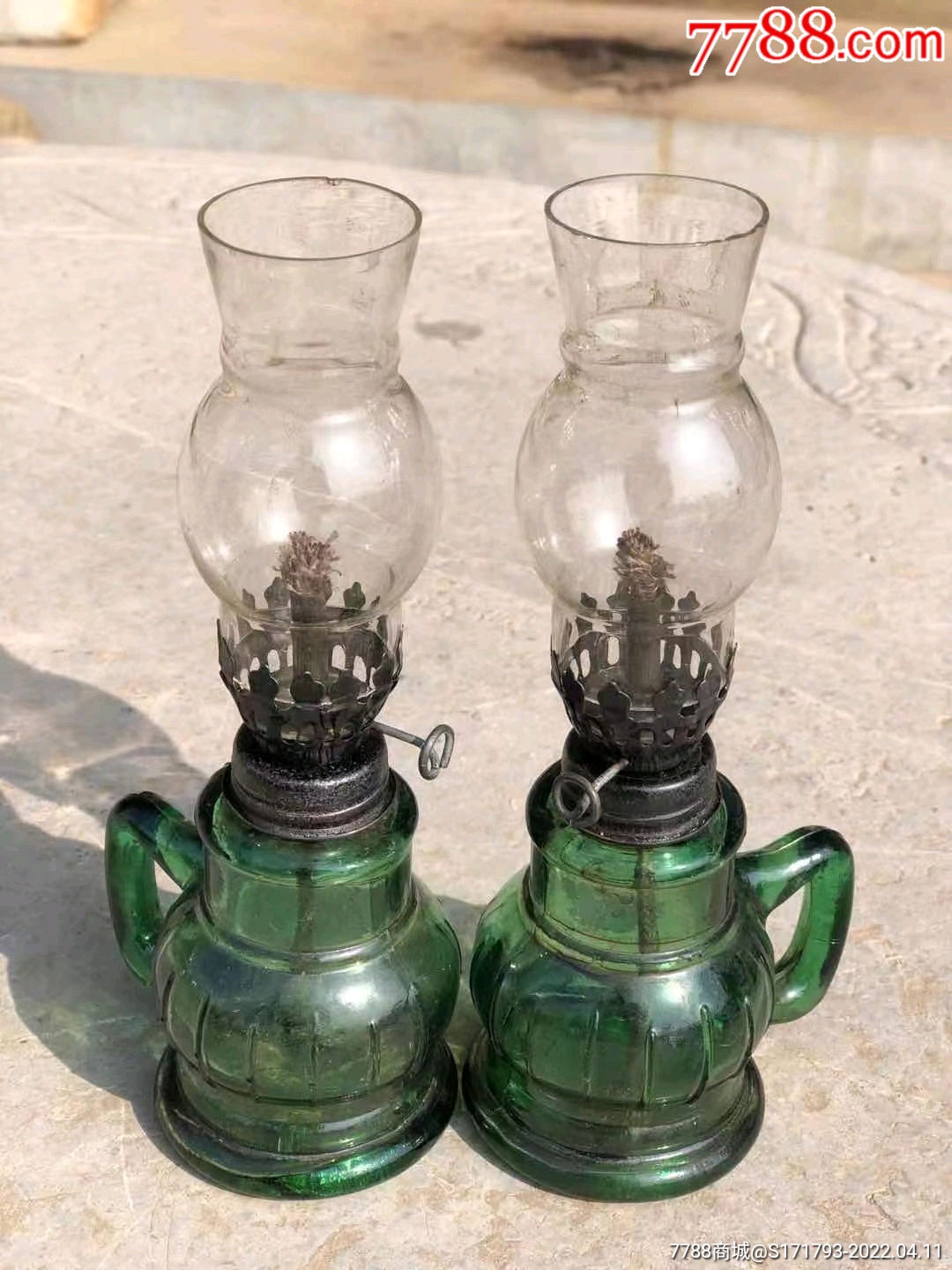 五十年代油灯一对_马灯/煤油灯_第5张_7788工艺画