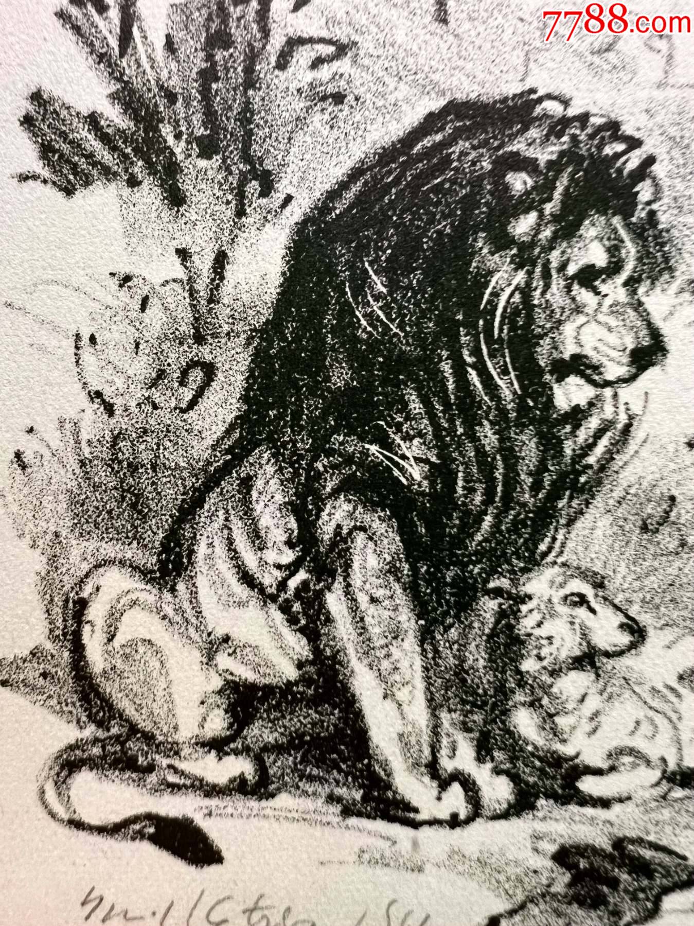 60年代国外版画家原创石版画动物emilkotrba